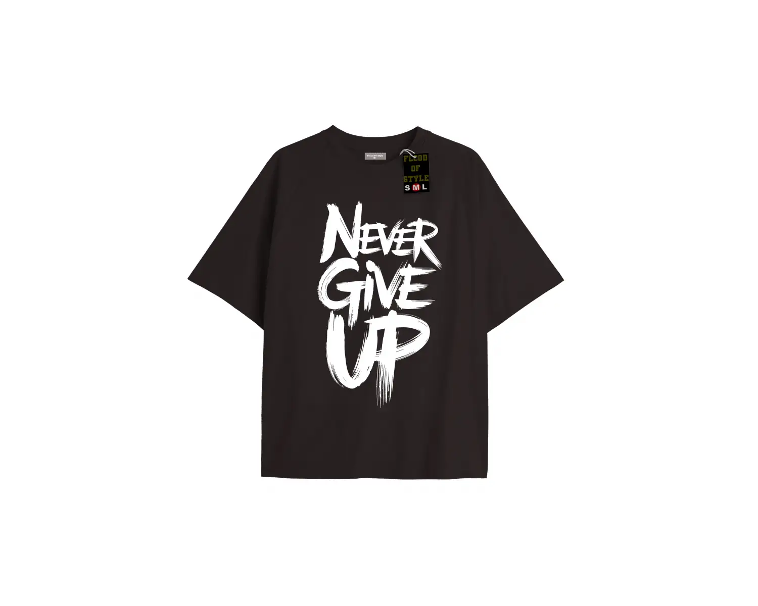 Beyaz Oversize T-shirt nevergiveup Özel tasarım