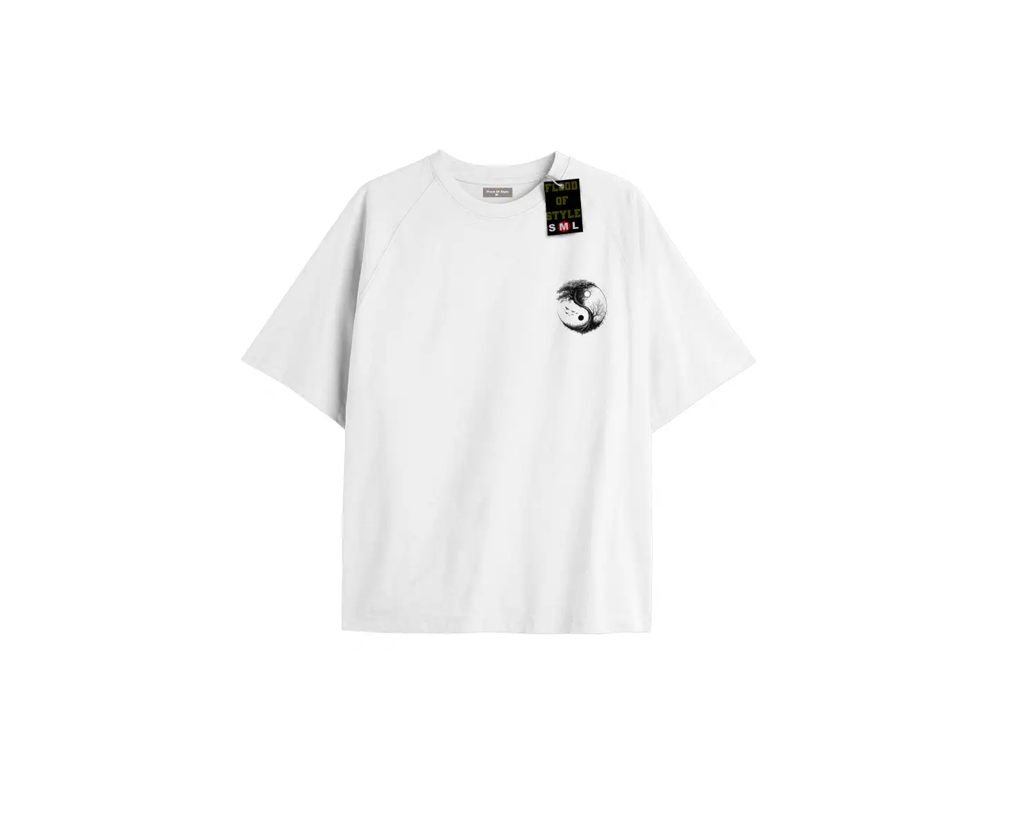 Beyaz Oversize T-shirt siyah beyaz Özel tasarım