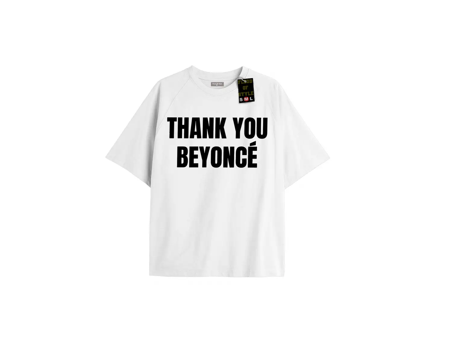 Beyaz Oversize T-shirt thank you Özel tasarım