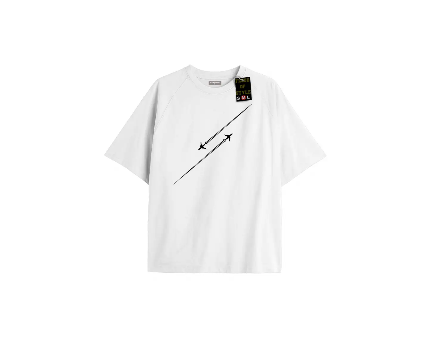 Beyaz Oversize T-shirt uçak Özel tasarım