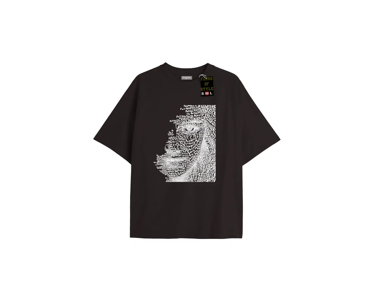 Beyaz Oversize T-shirt yarım yüzz Özel tasarım