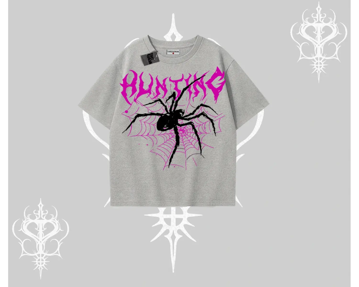 Beyaz Oversize Tişört Autumn Spider