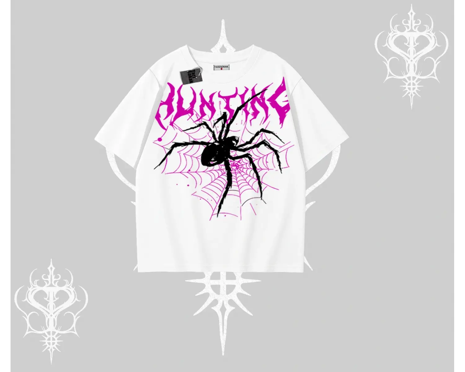 Beyaz Oversize Tişört Autumn Spider