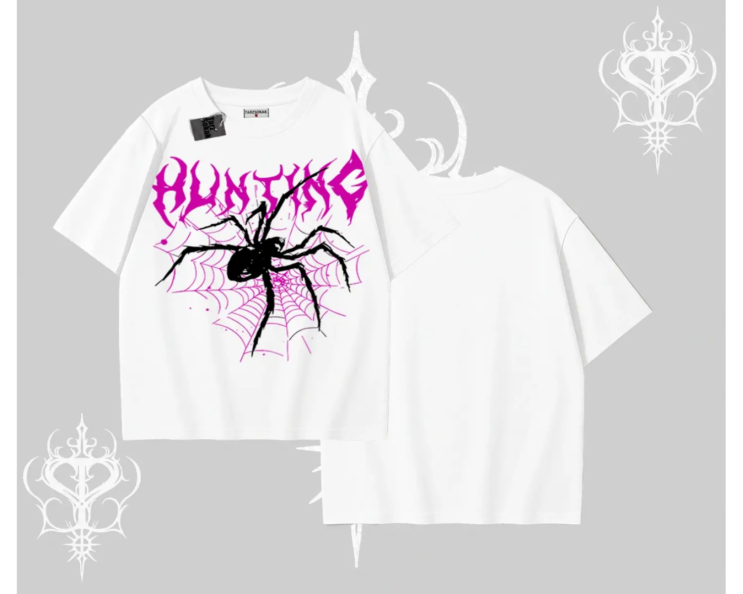 Beyaz Oversize Tişört Autumn Spider