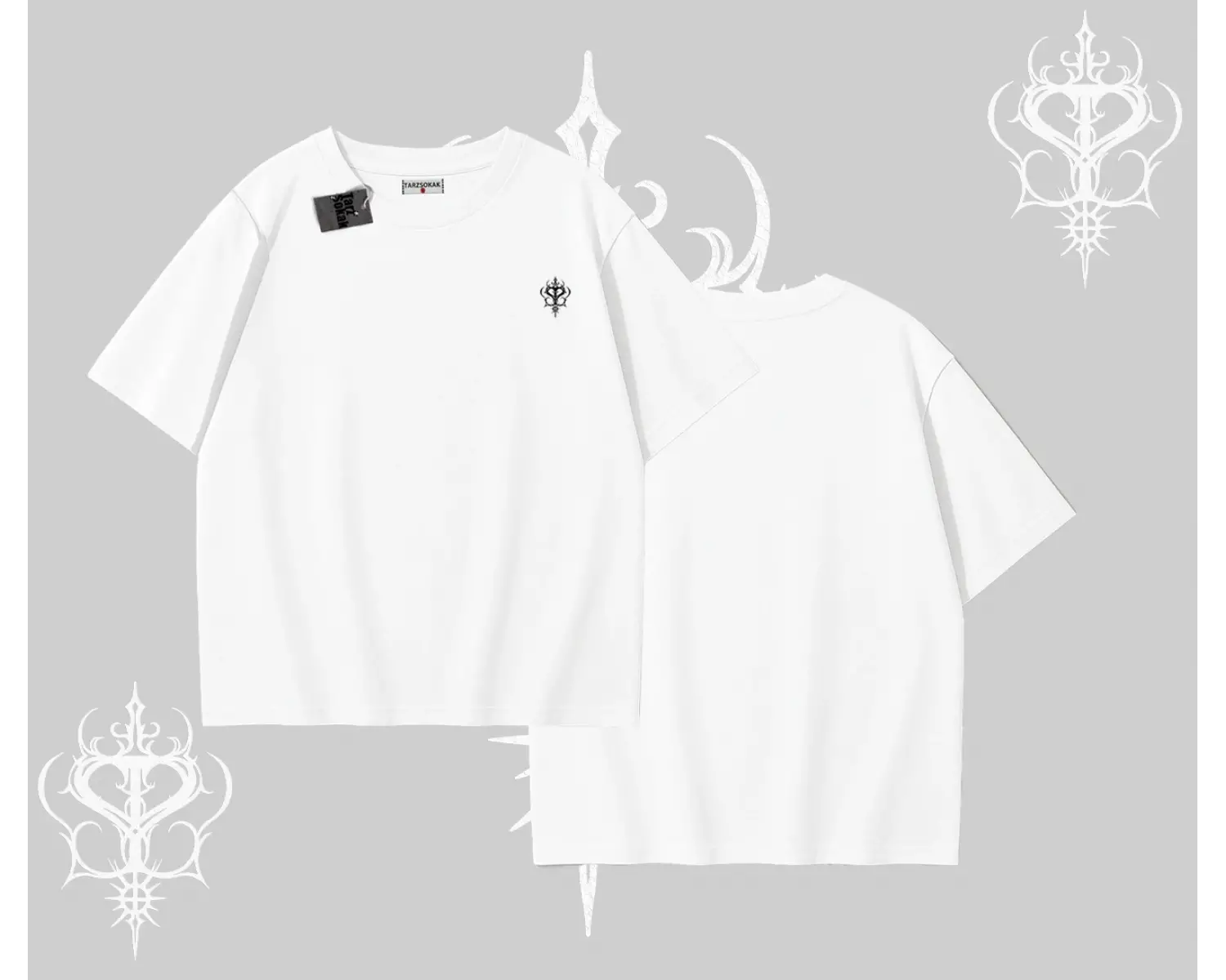 Beyaz Oversize Tişört Özel logolu