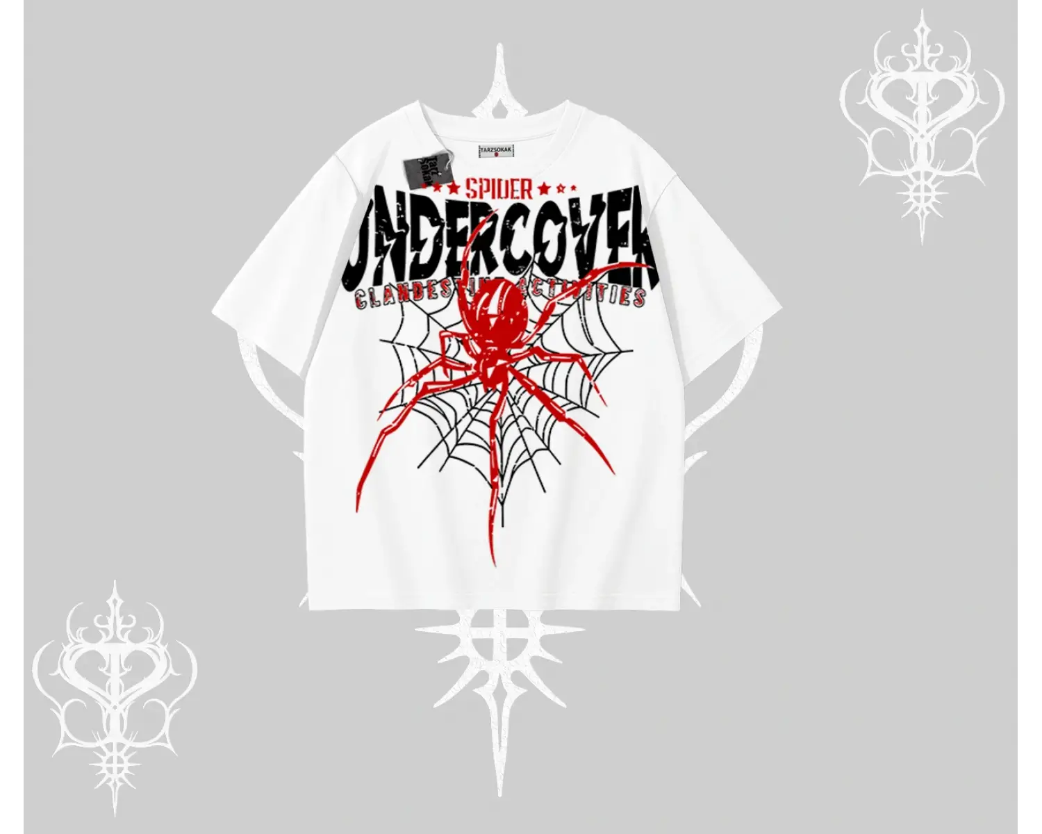 Beyaz Oversize Tişört Spider Undercover