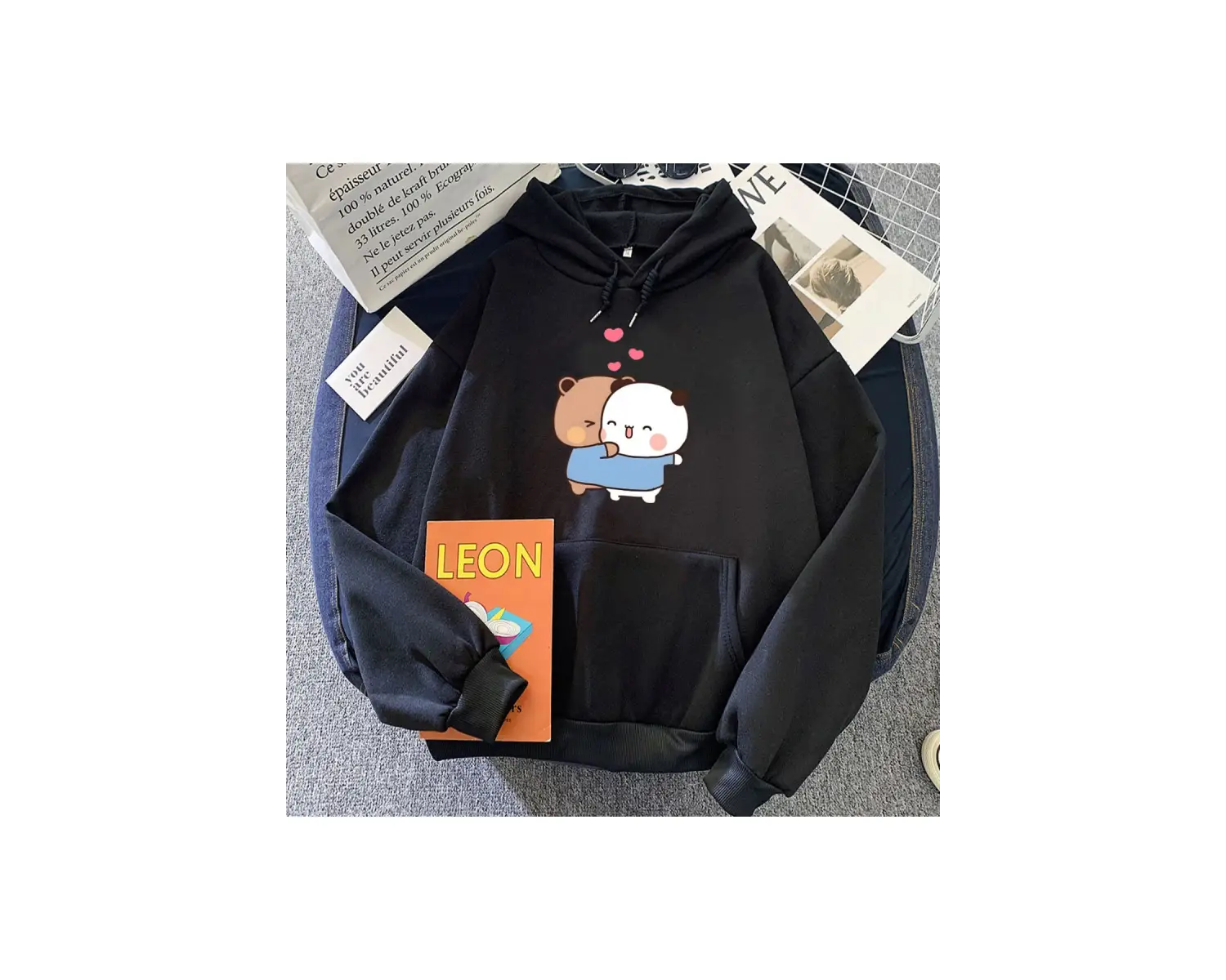 Beyaz Panda ayı Bubu Dudu Hoodies karikatür Kawaii grafik larler