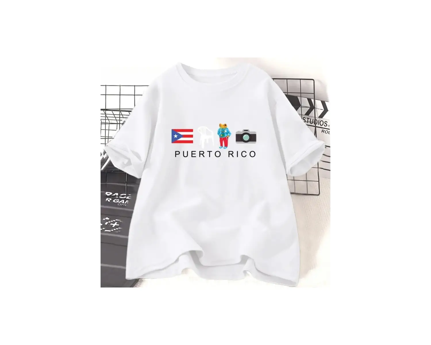 Beyaz Porto Riko DTMF Kötü Tavşan Tshirt lar için Harajku Kurbağa St