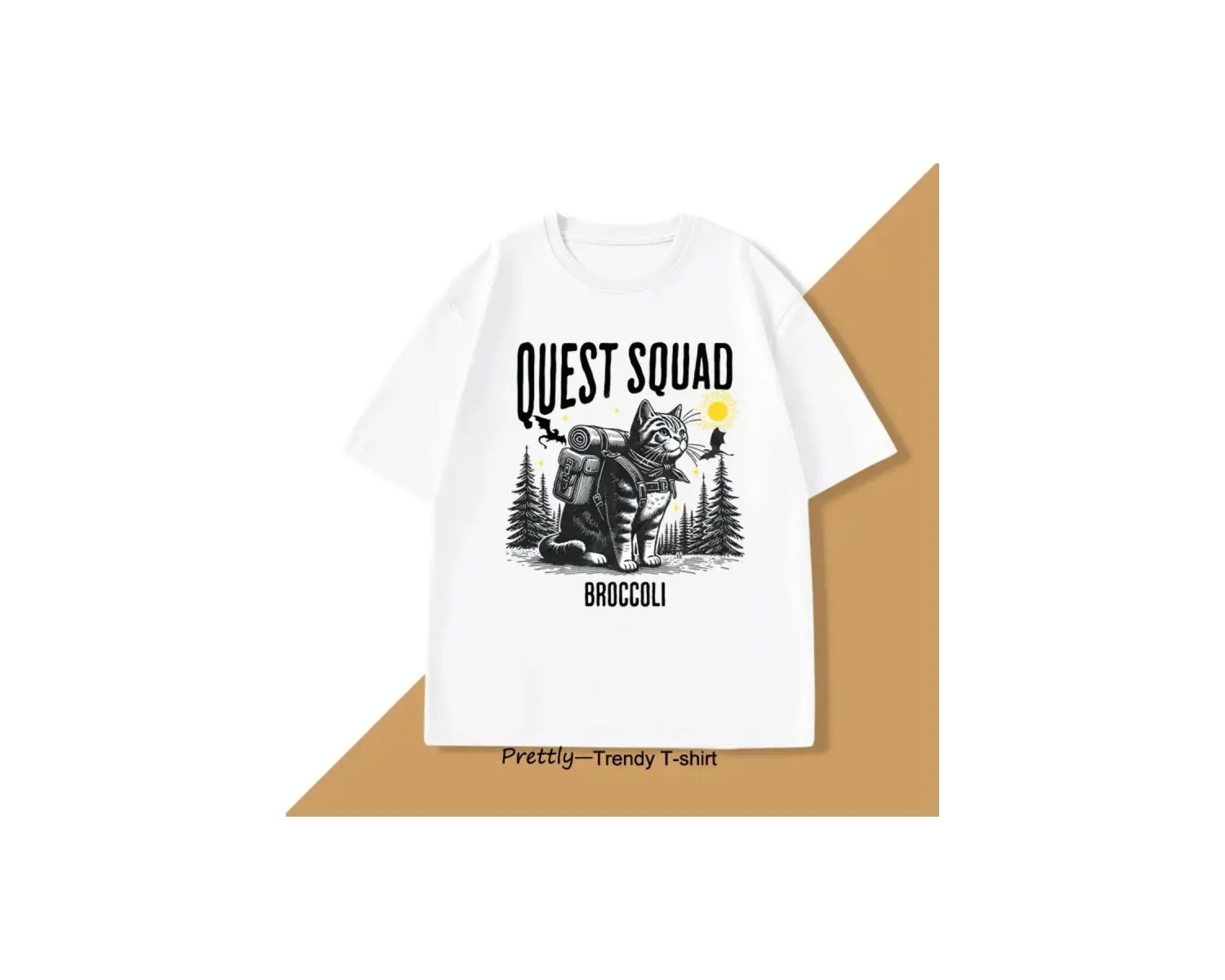 Beyaz Quest Squad Brokoli Grafik Vintage Dördüncü Kanat Merch Xaden Riorsonekşe