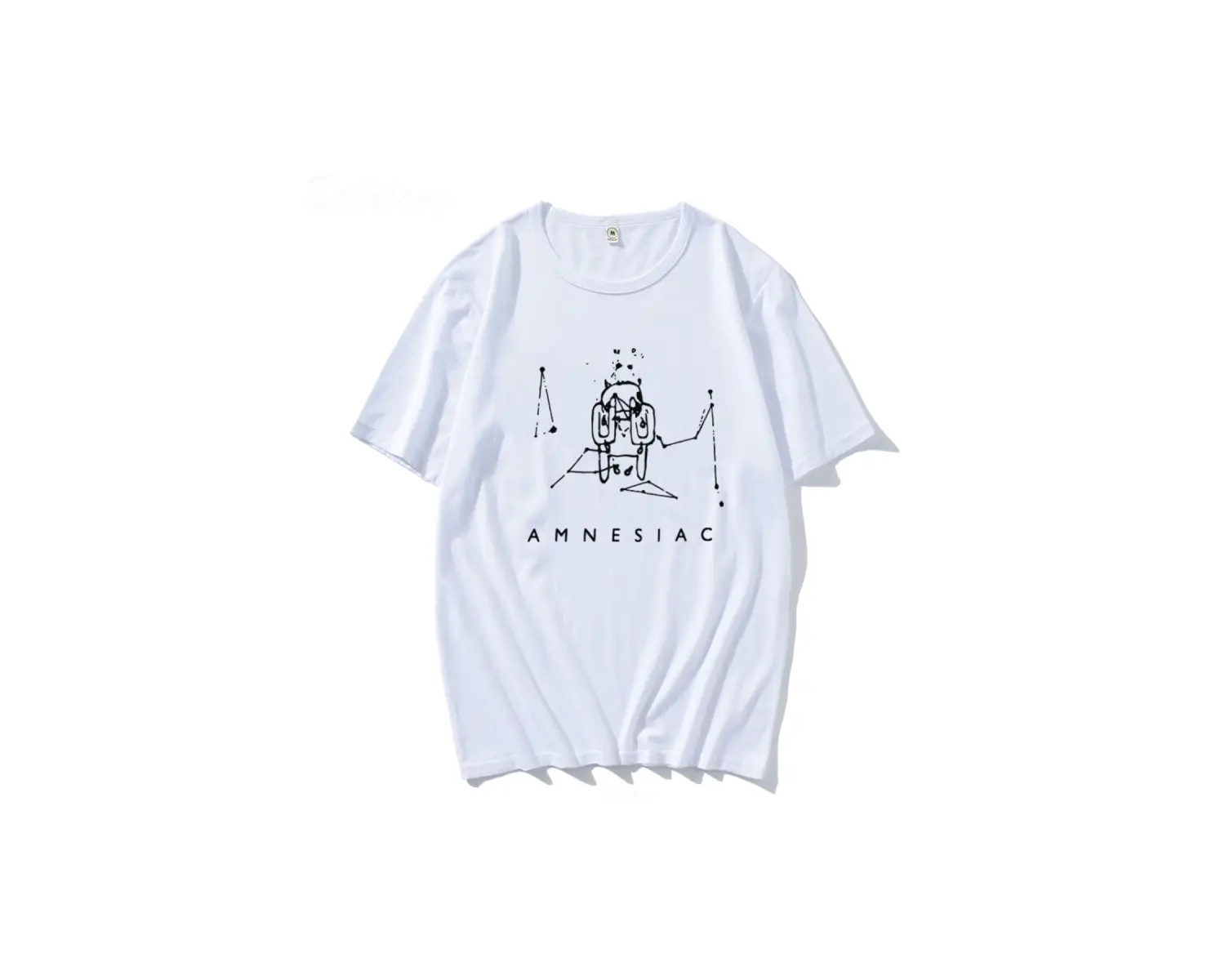 Beyaz Radiohead Amnesiac sevimli Cry desen Tshirt Band kaya komik müzik komi