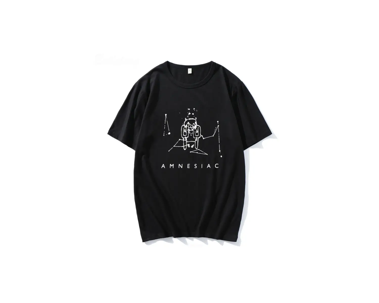 Beyaz Radiohead Amnesiac sevimli Cry desen Tshirt Band kaya komik müzik komi