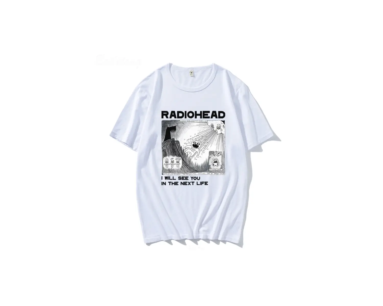 Beyaz Radiohead Rock Band Vintage Hip Hop ben sonraki hayatta göreceksiniz Unisex müzik hay