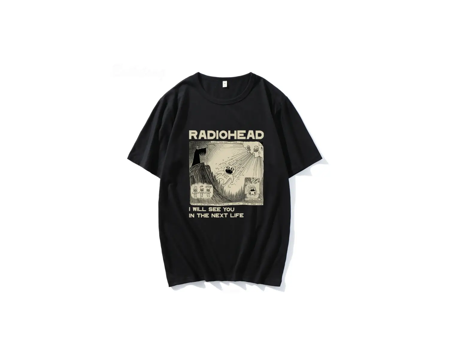 Beyaz Radiohead Rock Band Vintage Hip Hop ben sonraki hayatta göreceksiniz Unisex müzik hay