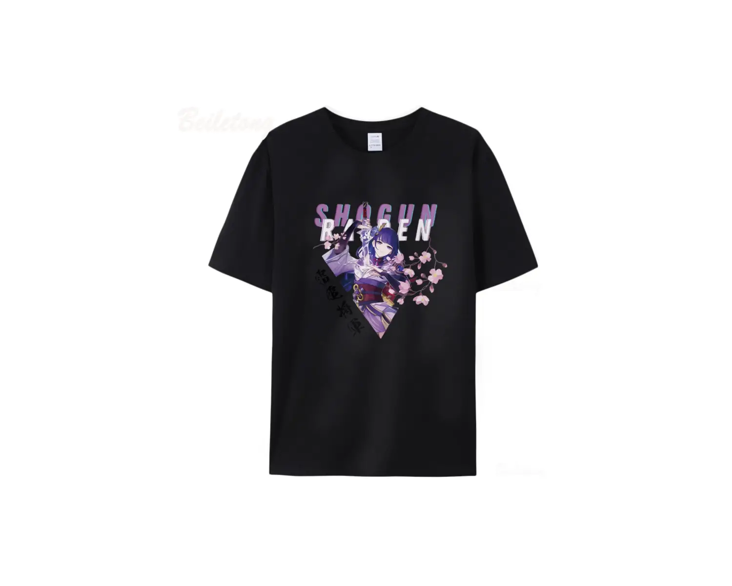 Beyaz Raiden gengenshin darbe oyunu Anime Tees100 yaz Unisex