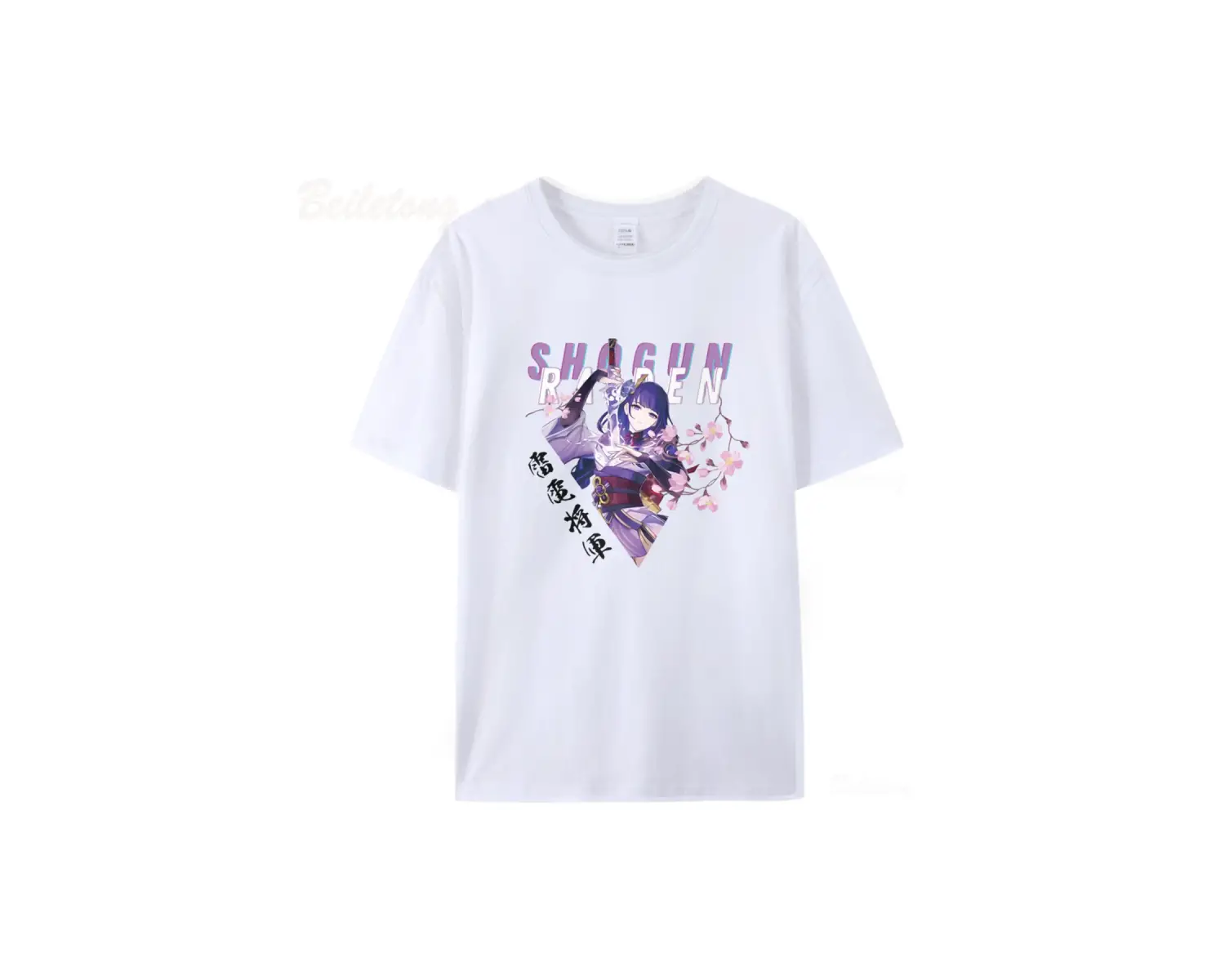 Beyaz Raiden gengenshin darbe oyunu Anime Tees100 yaz Unisex