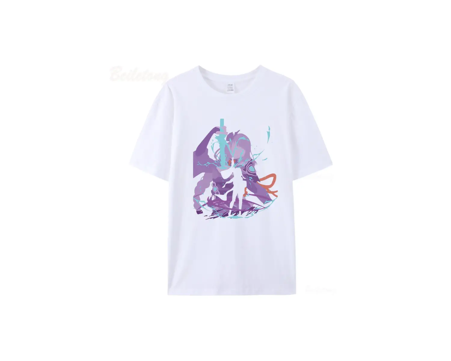 Beyaz Raiden gengenshin darbe oyunu Anime Tees100 yaz Unisex
