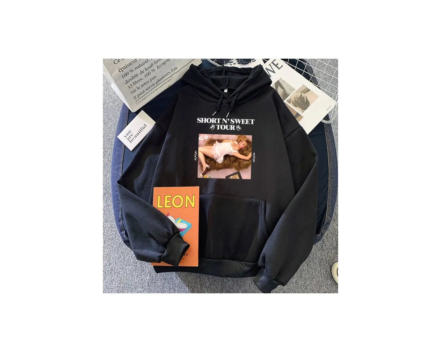 Beyaz Sabrina Carpenter Hoodies kısa tatlı tur rahat Singer dera