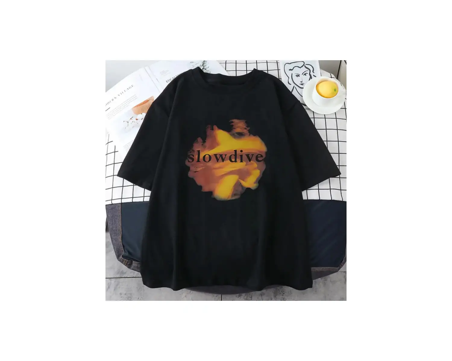 Beyaz Sadece bir gün için albümü Slowdive baskı Rock grubu Souvlaki albümü grafik Grunge mo