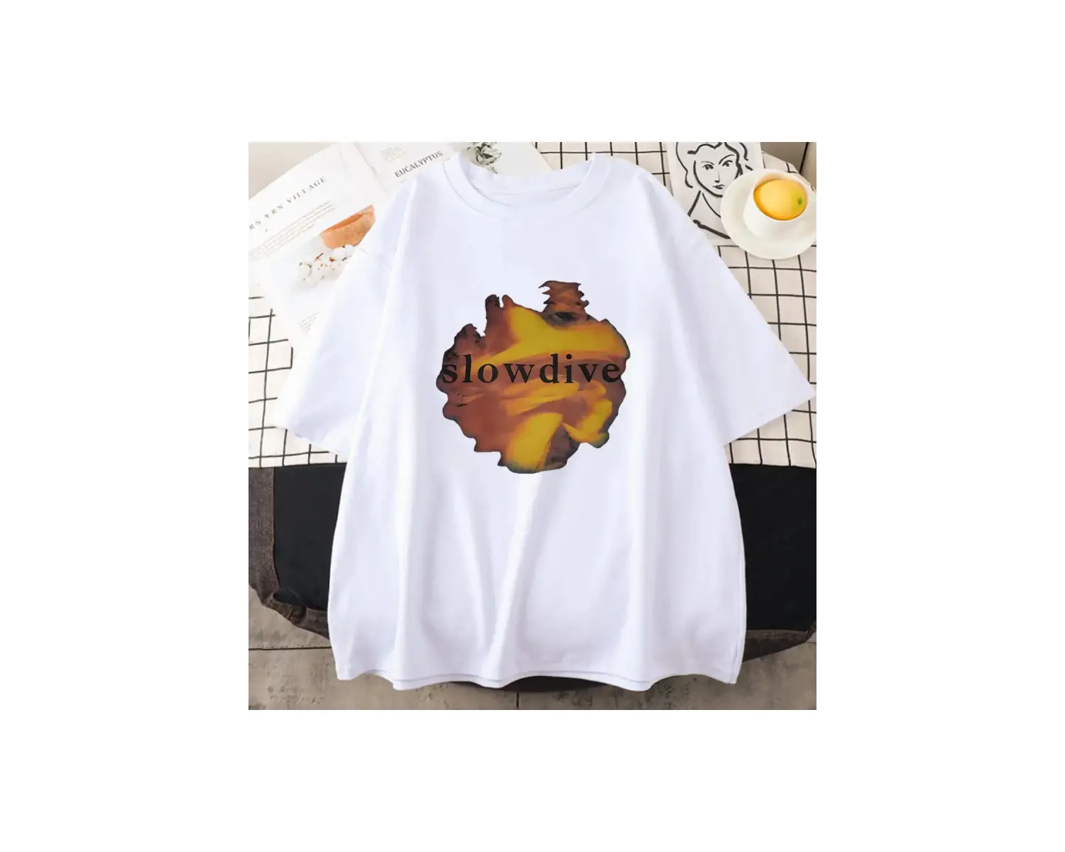 Beyaz Sadece bir gün için albümü Slowdive baskı Rock grubu Souvlaki albümü grafik Grunge mo