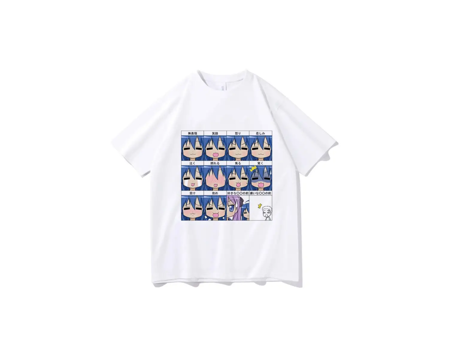 Beyaz Şanslı Yıldız Konata Komik Karikatür Grafik baskılı Streetwear Hip Hop Yaz Tiş