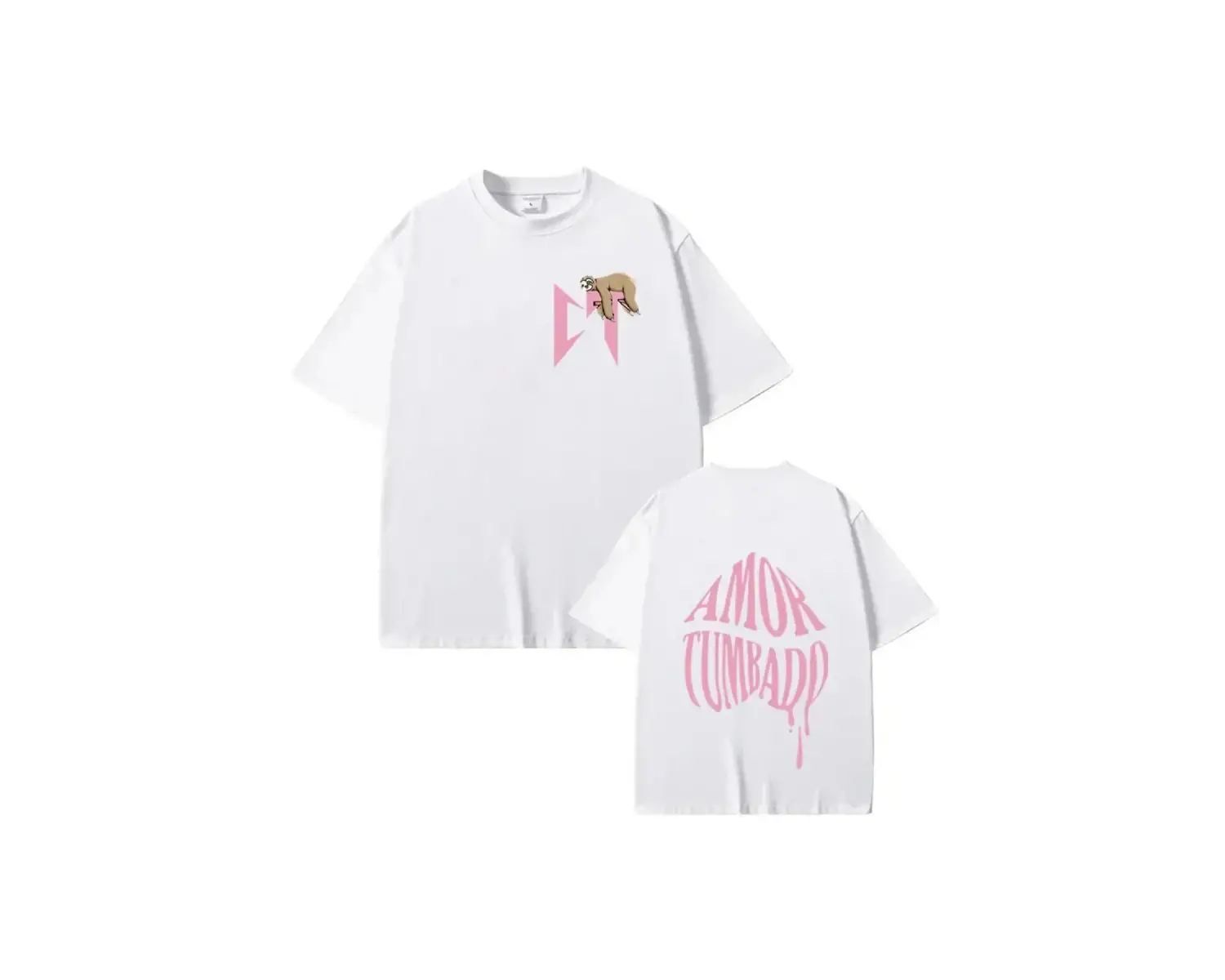 Beyaz Şarkıcı Natanael Cano Amor Tumbado Pembe CT Tembellik Baskı Hip Hop Büyük