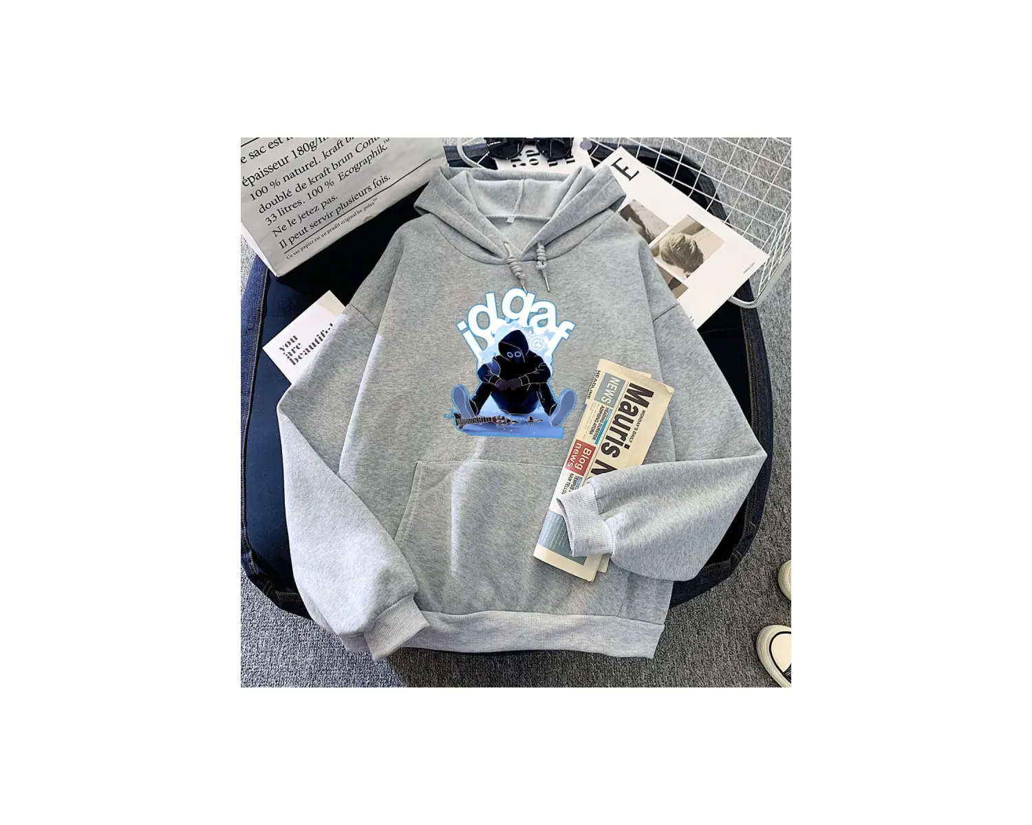 Beyaz Serotonin Dreams IDGAF BoyWithUke kıcı Grafik u S