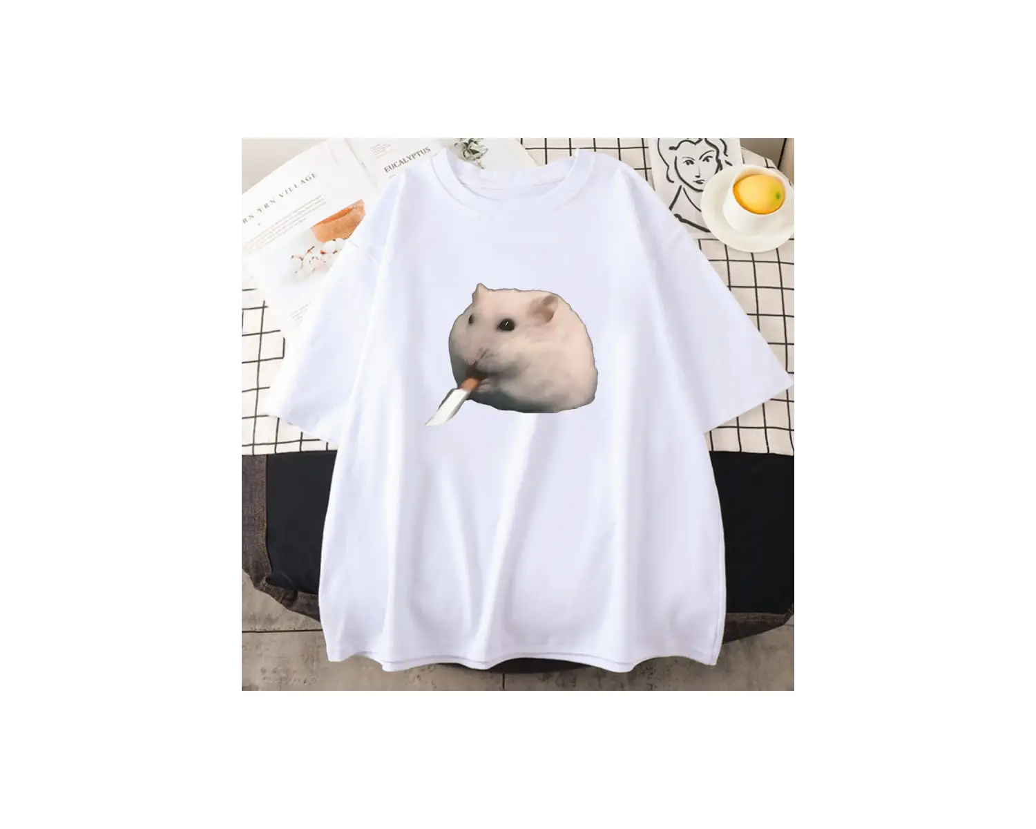 Beyaz Sevimli Hamster Meme Grafik