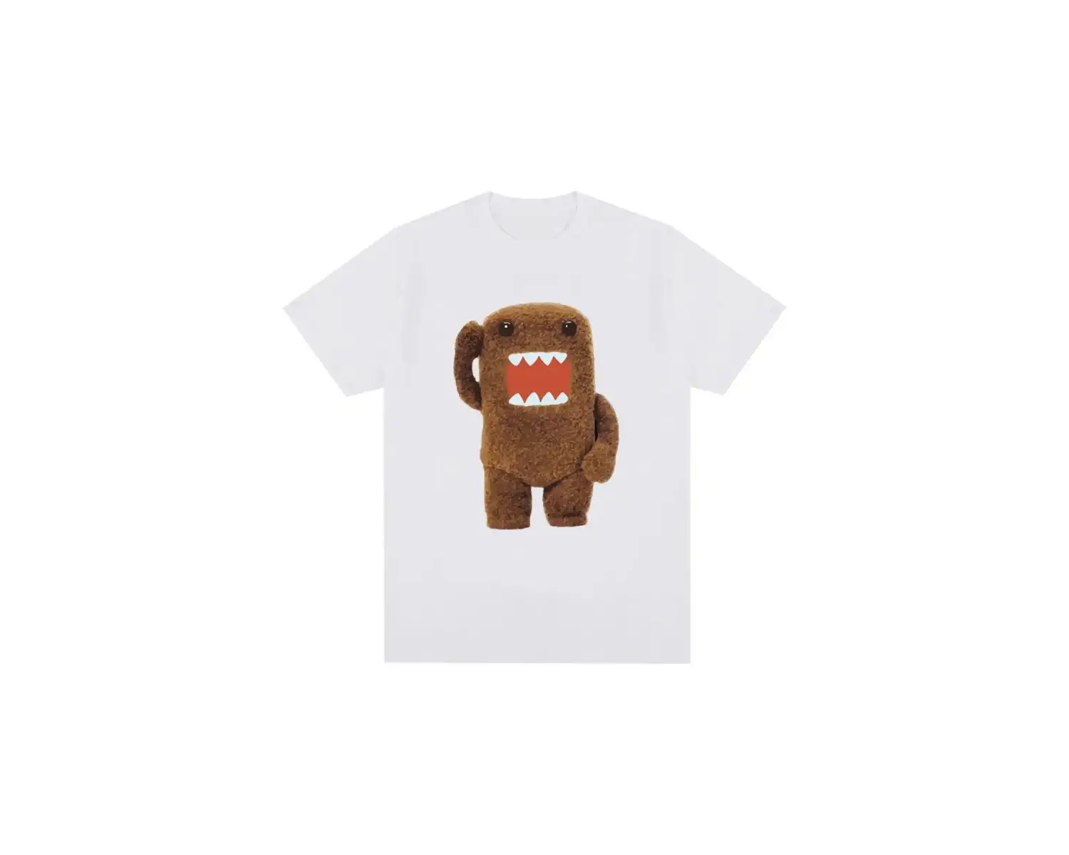 Beyaz Sevimli ve Bulanık Domo Kun T-shirtya uygun Harajuku