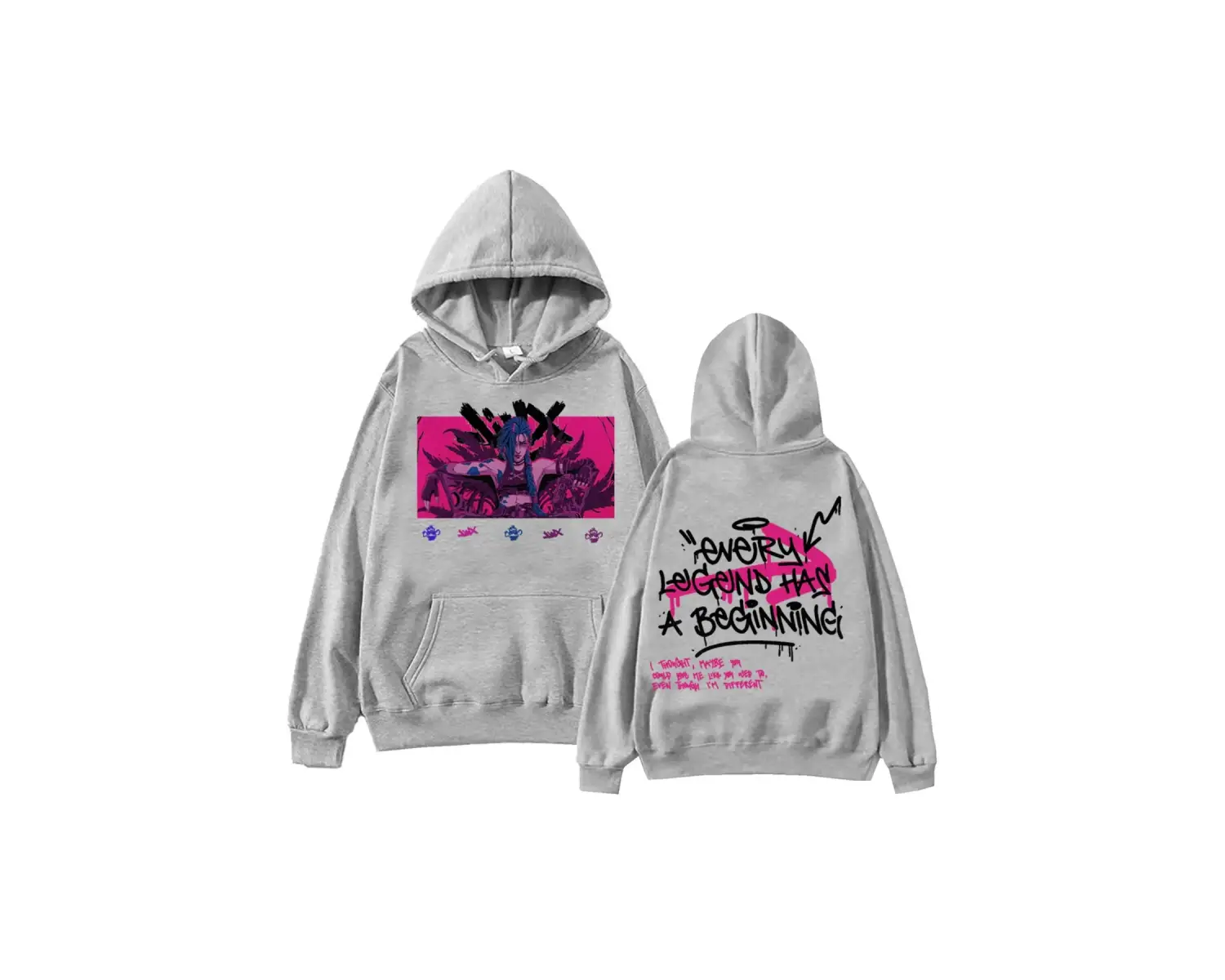 Beyaz Sıcak Anime Arcane-Jinx Harajuku