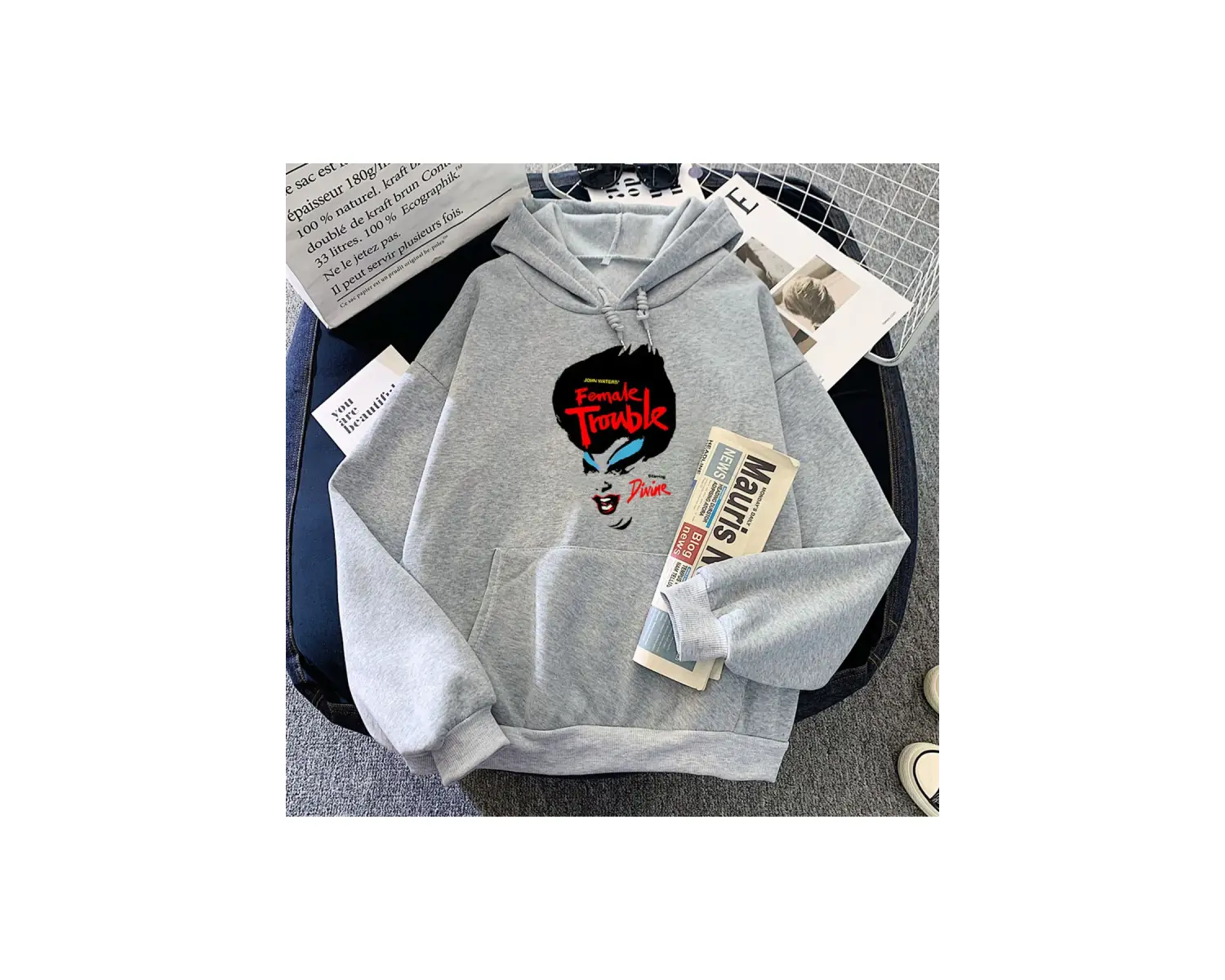 Beyaz Siyah Komedi Filmi Sorun Hoodies Sudaderas Grafik