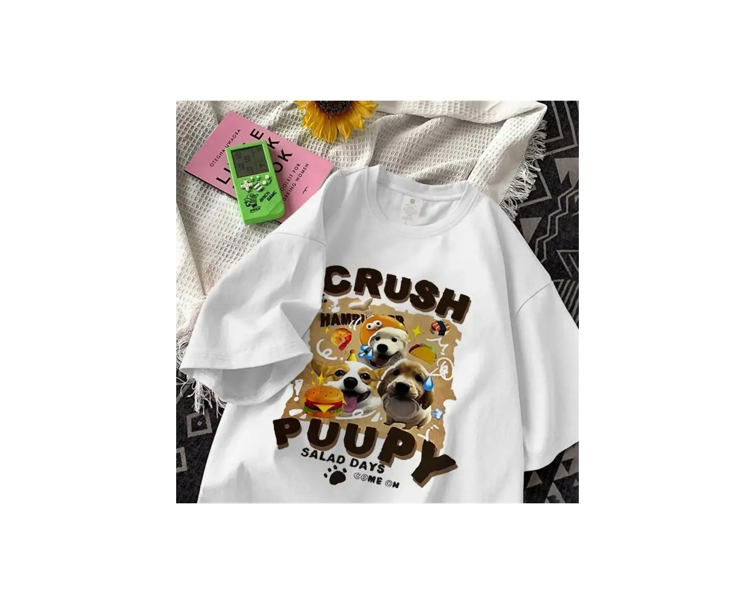 Beyaz Sokak leri Çift Eşleşen Kalp Fiti Kore Metin Baskı Gevşek Fit Yaz Yuvarlak G