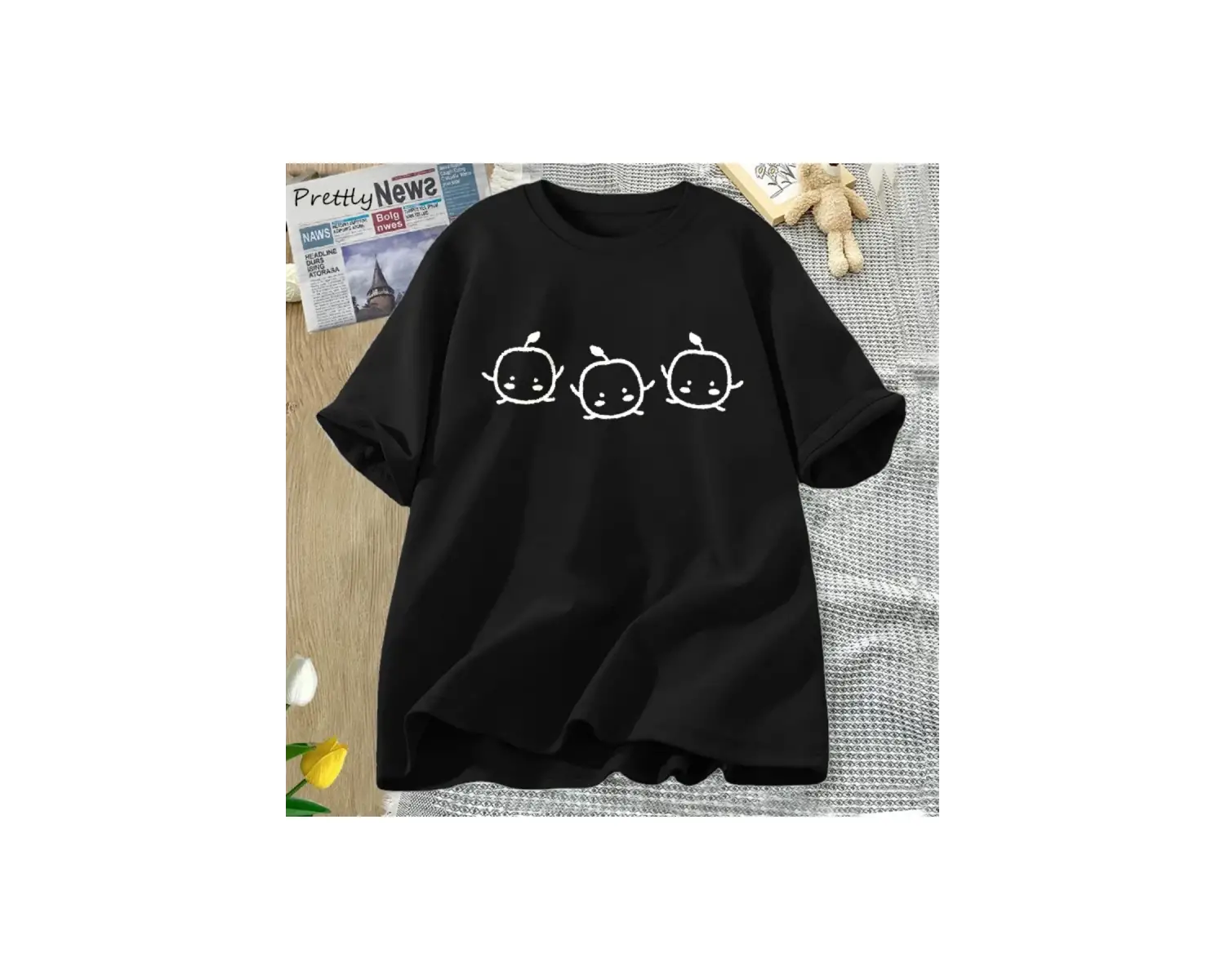 Beyaz Stardew Vadisi Junimo Tshirt Komik Oyun leri Yaz K