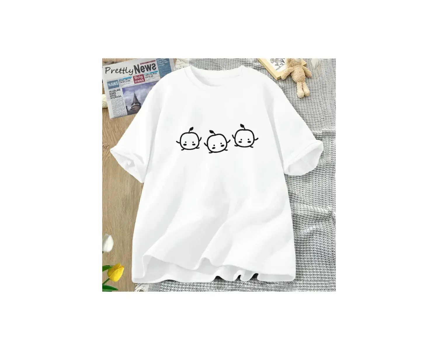 Beyaz Stardew Vadisi Junimo Tshirt Komik Oyun leri Yaz K