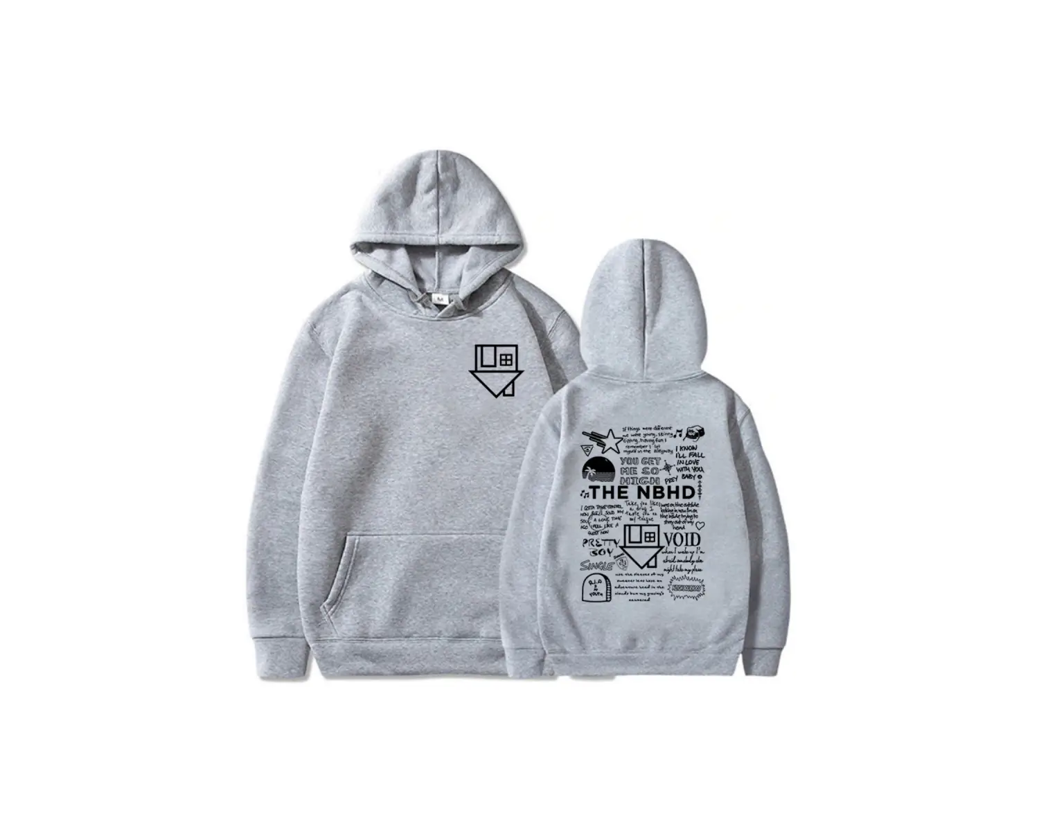 Beyaz Streetweed Unisex Hip Hop Grafik Mahalle NBHD BantSudaderas