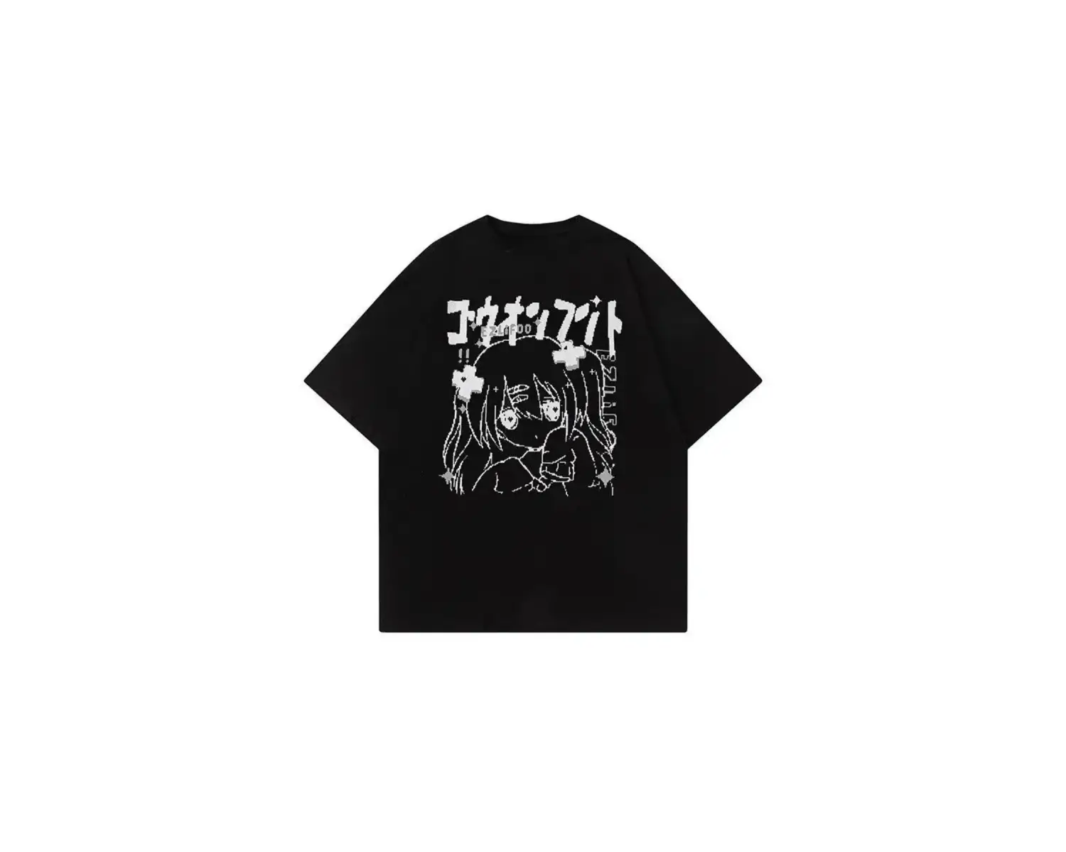 Beyaz Süt Baskı Tatlı ve Baharatlı Harajuku Yaz Grafik Vintag