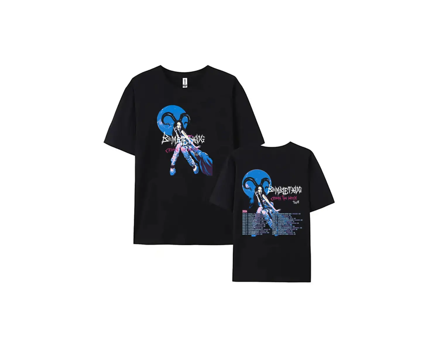 Beyaz Taç cadı turu Bambie Thug leri yaz yuvarlak boyun