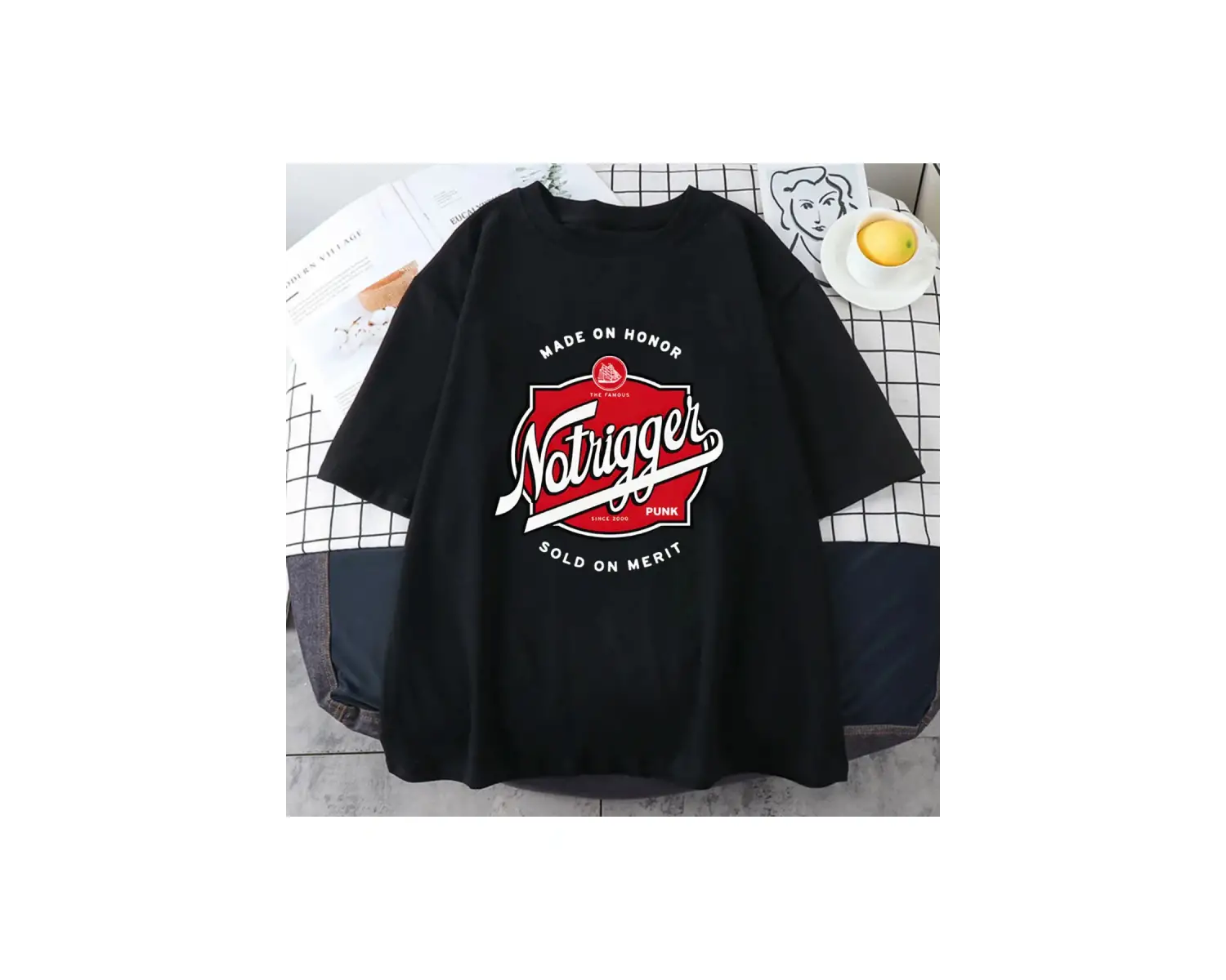 Beyaz Tee no-tetik grafik baskı -gömlek Ropa Mujer