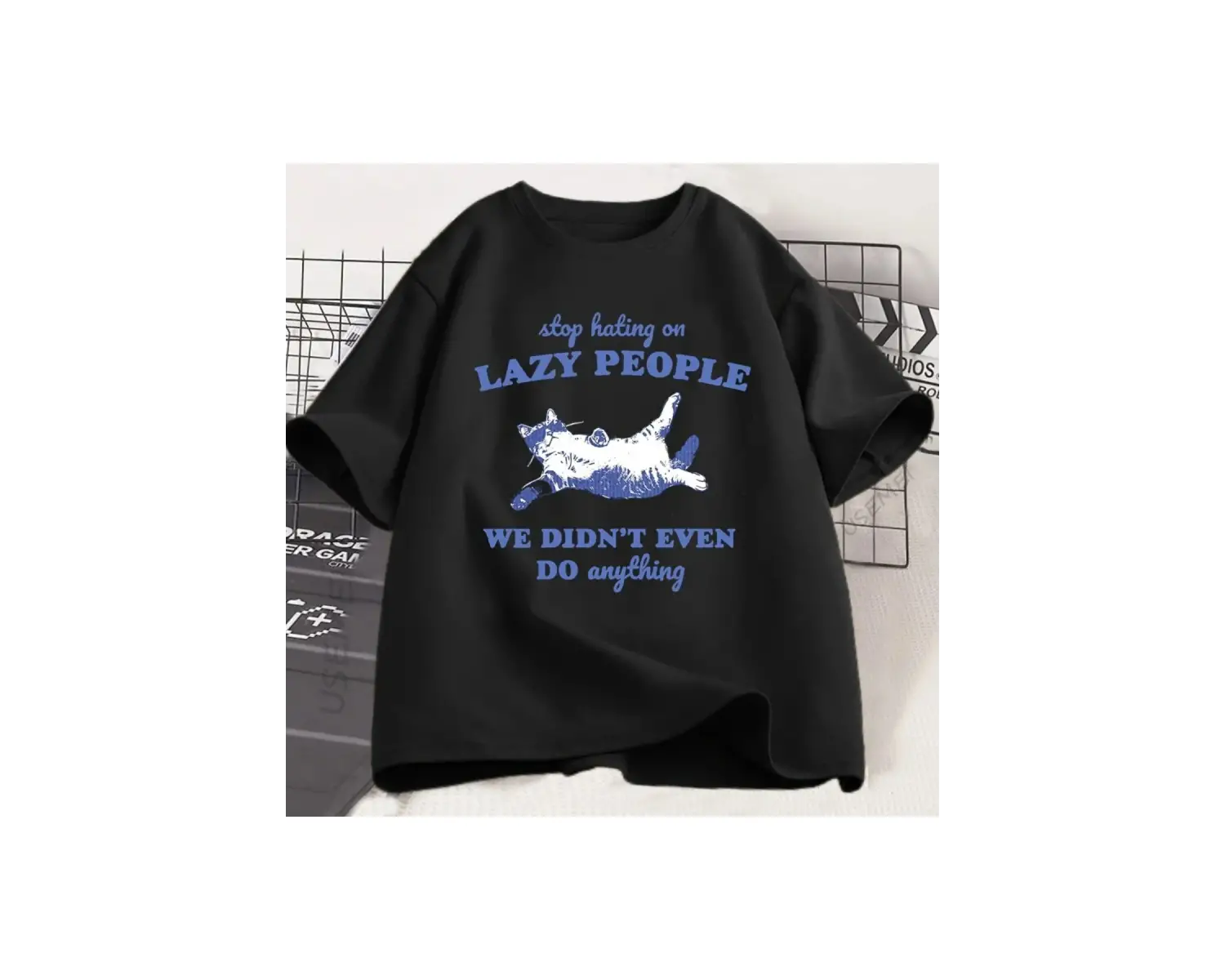 Beyaz Tembel İnsanlara Nefret Etmeyi Durdurun Yavru Kedi Vintage Hayvan Atasözü