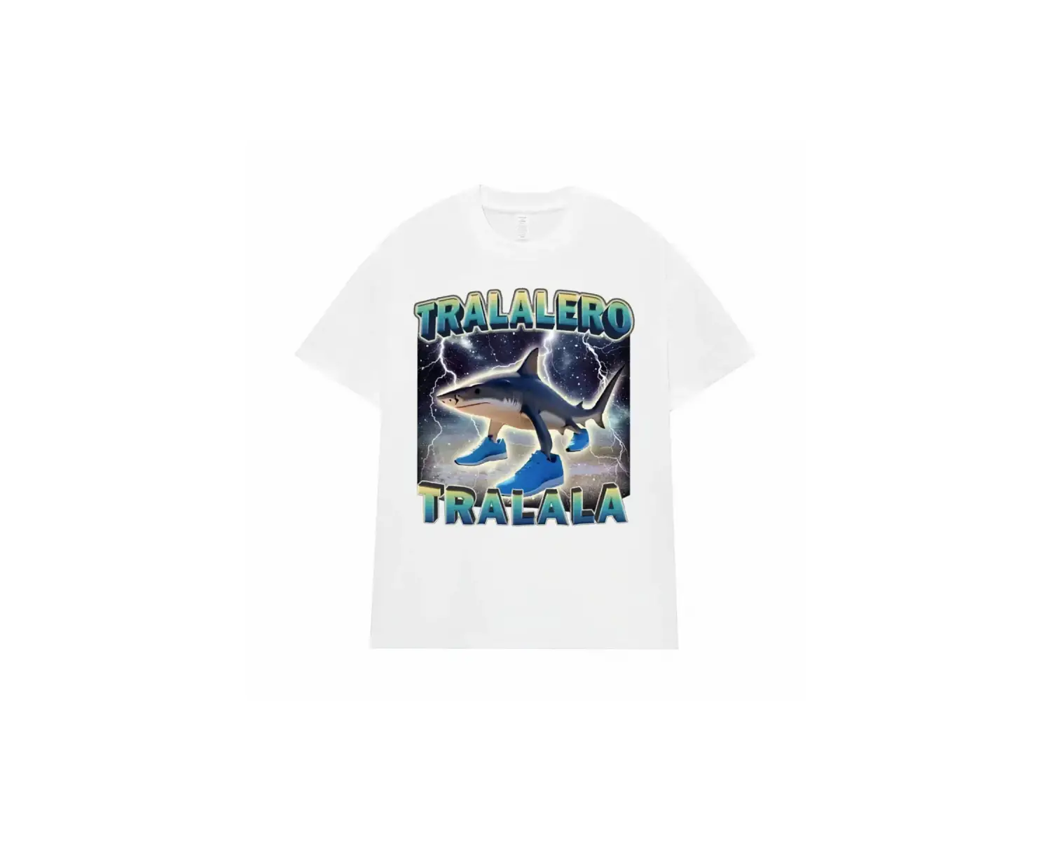 Beyaz Tralalero Tralala Komik Köpekbalığı Meme Hediyeler Gotik Vintage T-s