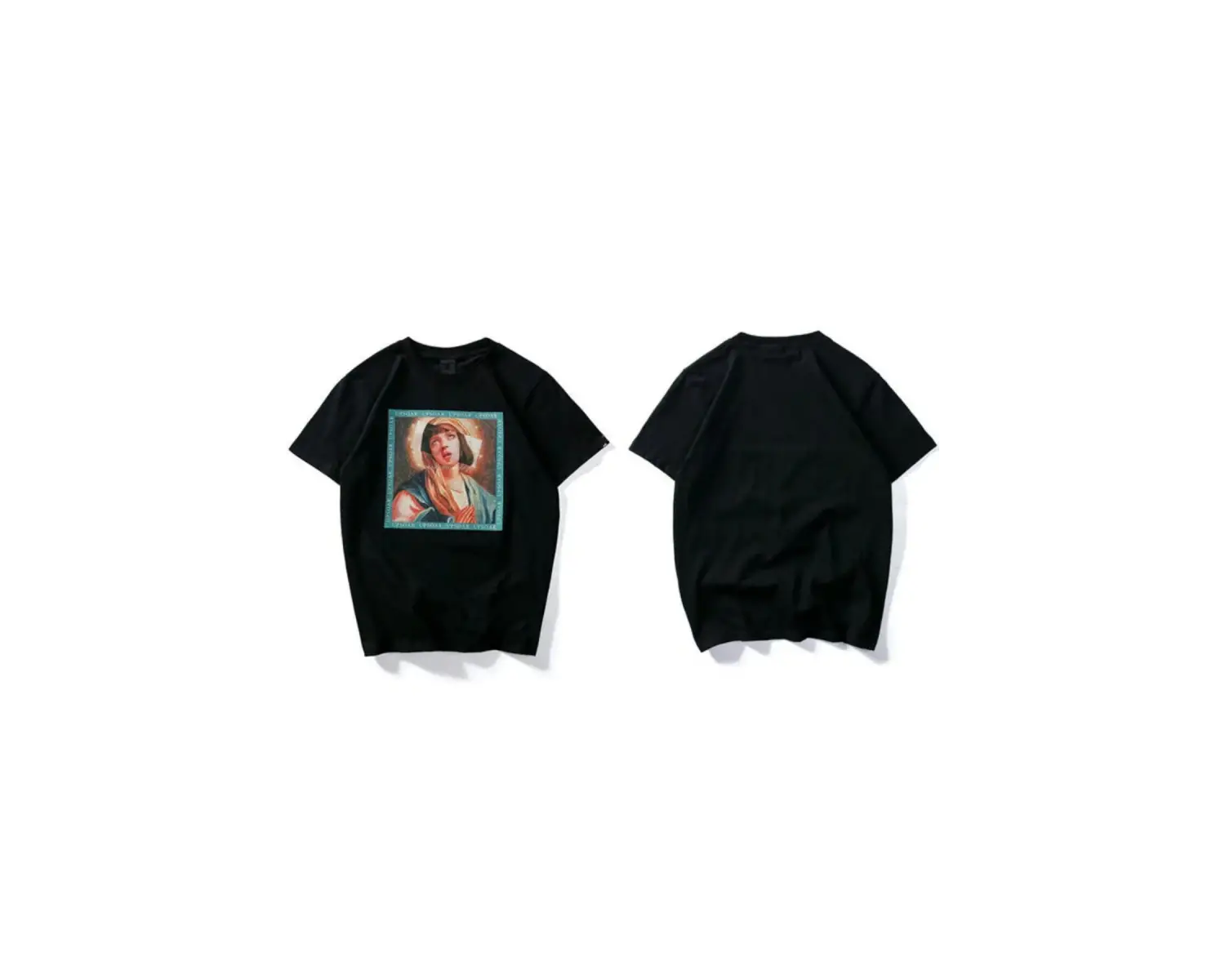 Beyaz Ucuz Roman Baskılı Oversize Bisiklet Yaka Erkek Tişört