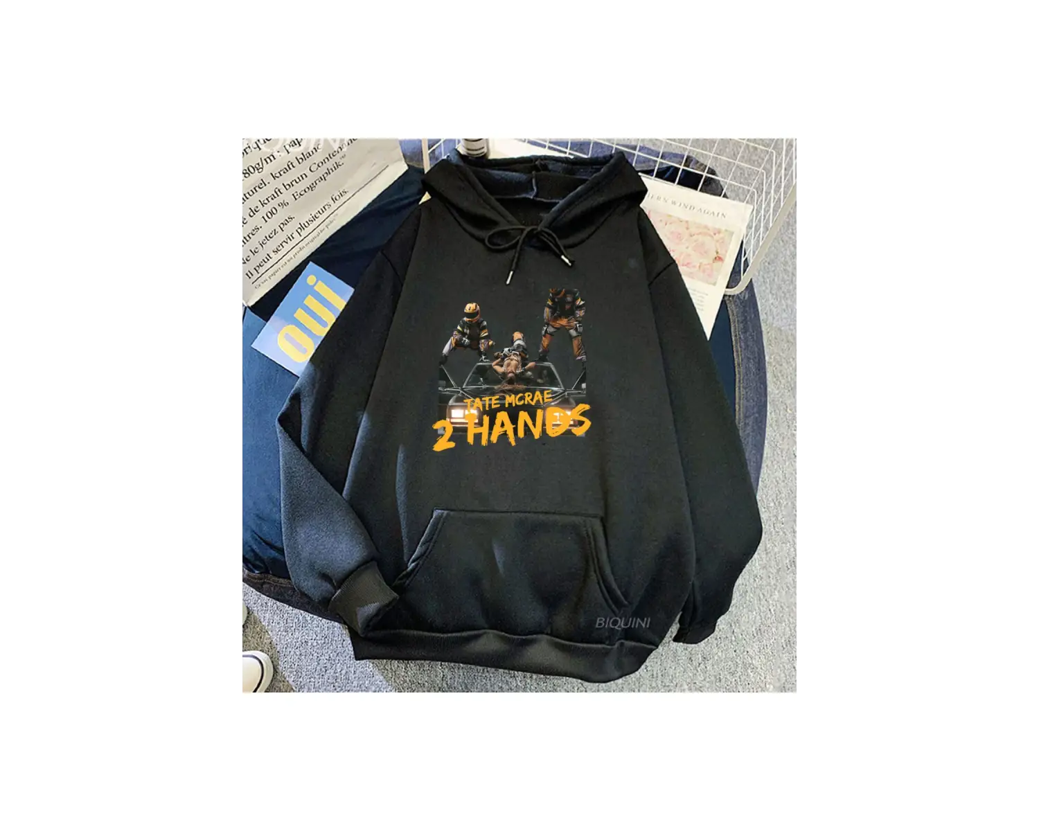 Beyaz Unisex 2 Hands Tate McRae Long Sleeve Winter MenWomen Sweatshirts Singer Graphic Printing P