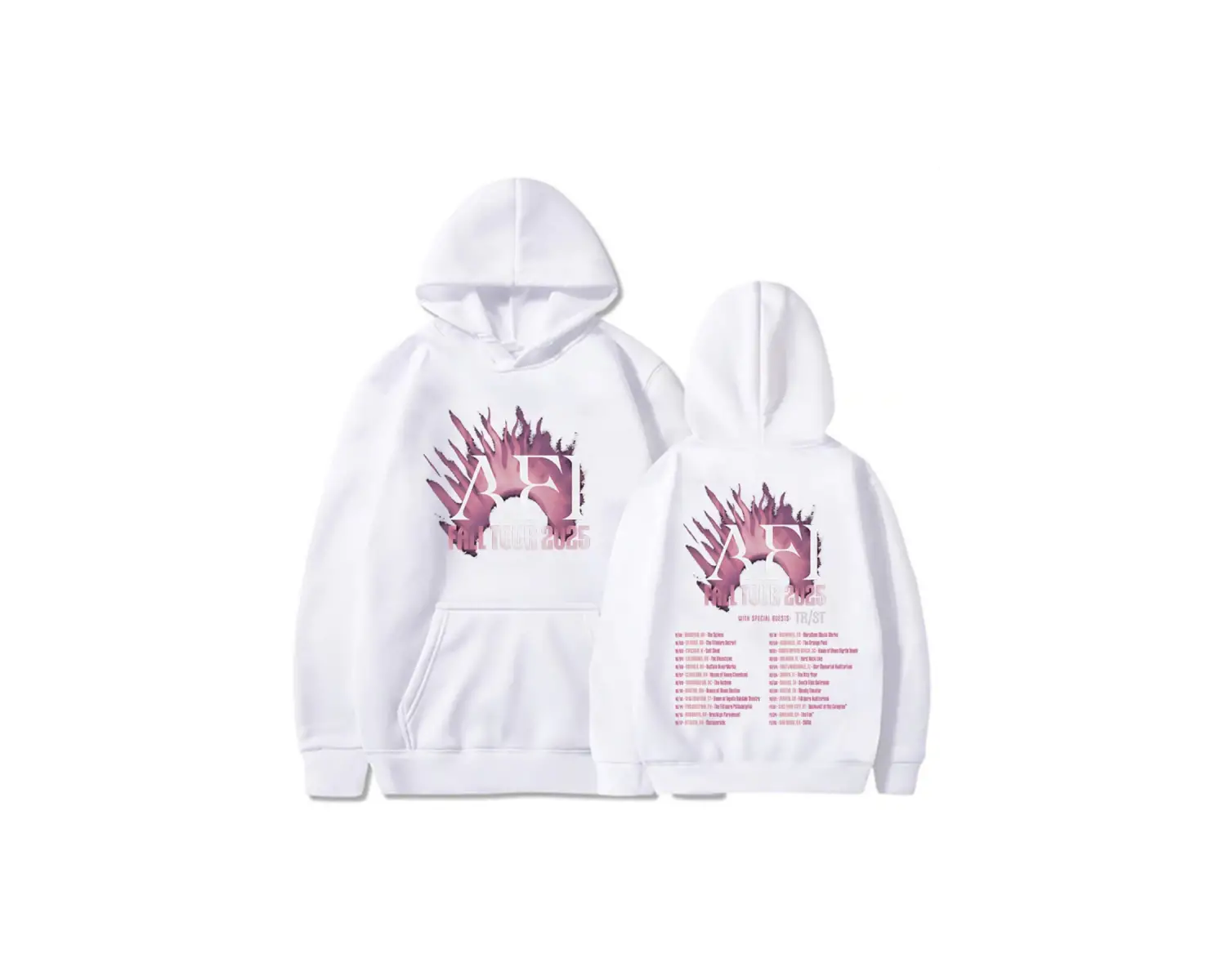 Beyaz Unisex AFI Güz Turu Sıcak Kapşonlu Sokak Grung