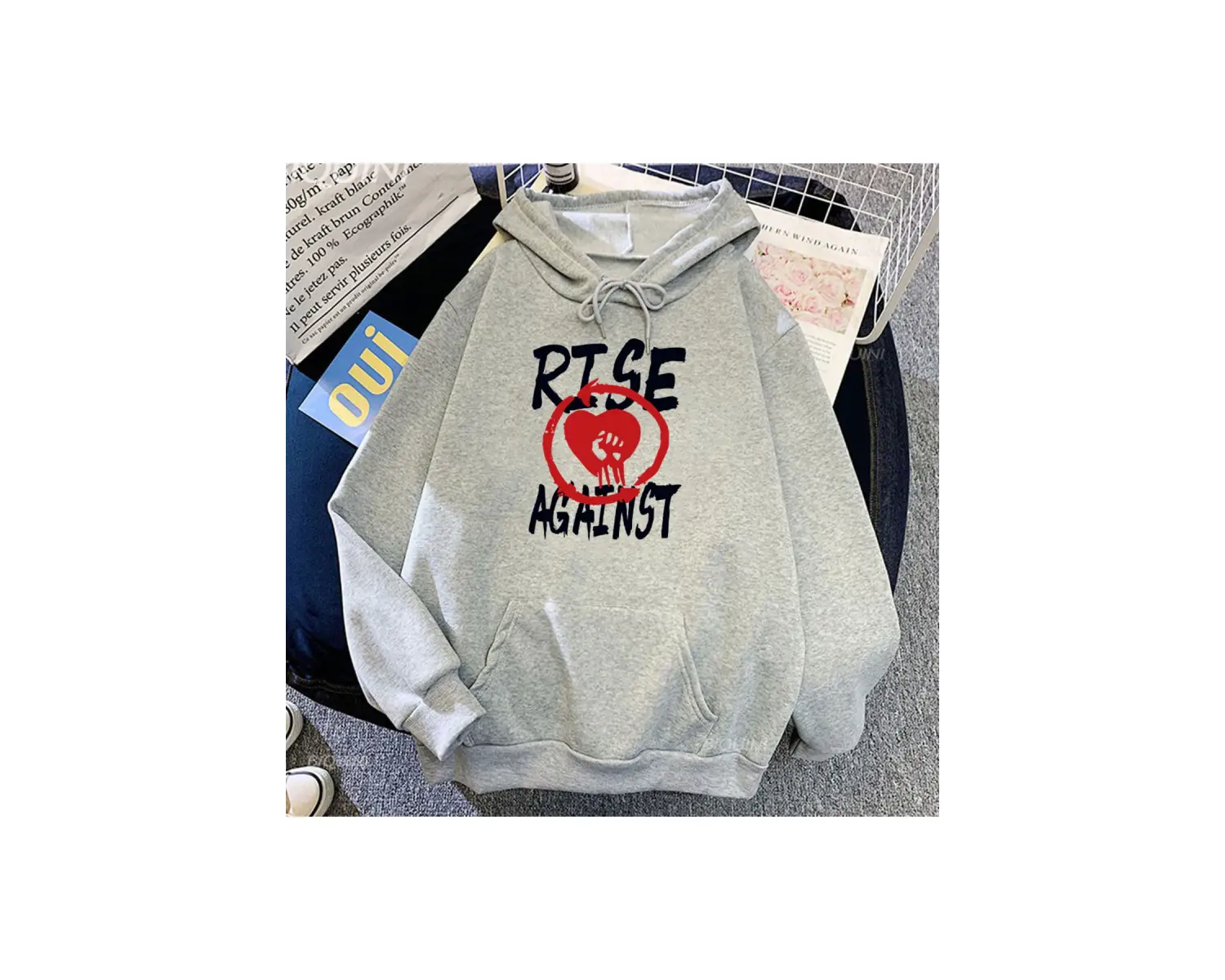 Beyaz Unisex Ağır zihinsel yükselişi karşı Streetwear rahat Hop