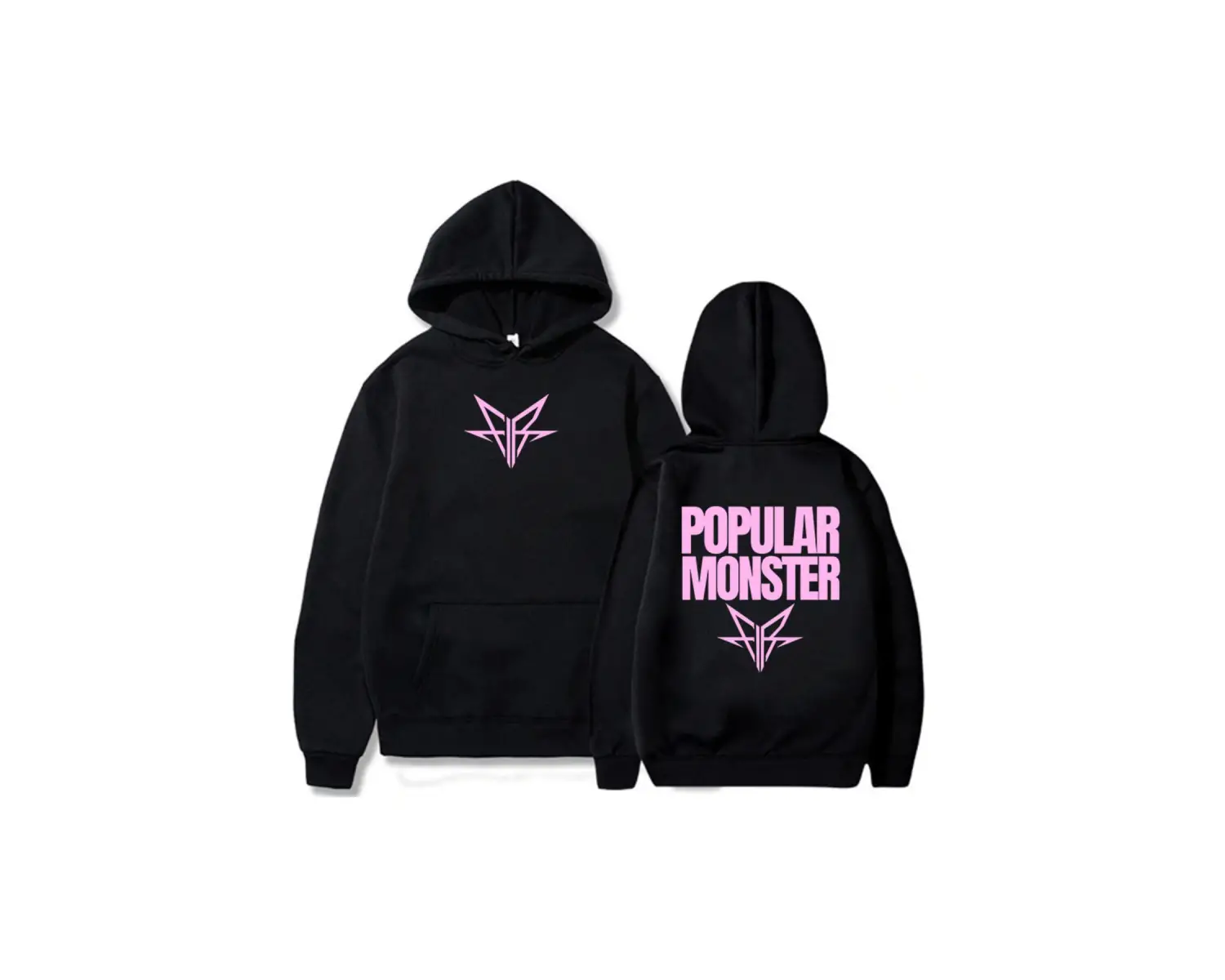 Beyaz Unisex Albüm Popüler Monstour Baskı Kapüşonlular Ters Rock Grubunda Düşen