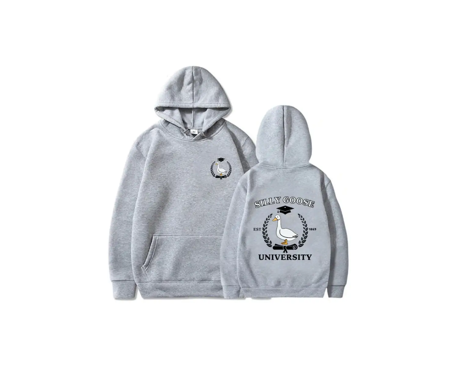 Beyaz Unisex Aptal kaz üniversitesi baskıi yaygın Vintage rahat sonbahar erkekpola