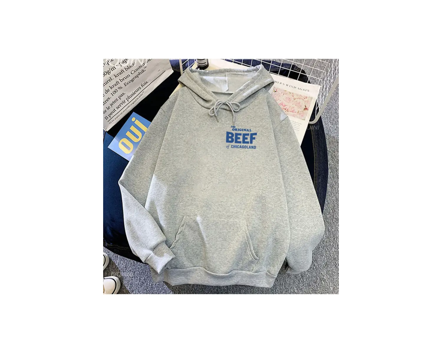 Beyaz Unisex Ayı TV serisi grafik orijinal Chicagoland mektup baskıkla