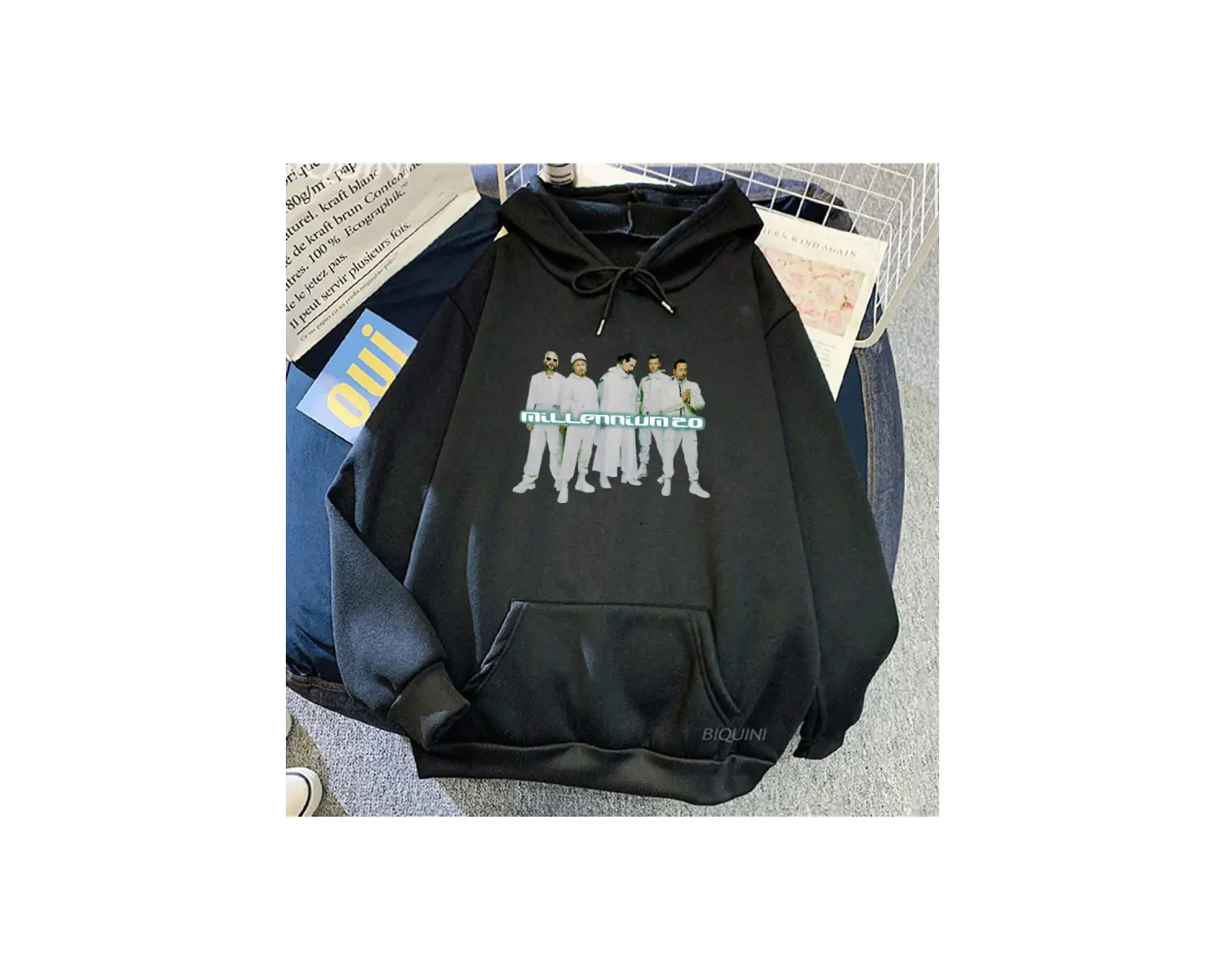 Beyaz Unisex Backstreet Boys Millennium 2.0 Kapüşonlular Sonbahar Rahat Moda Kapş