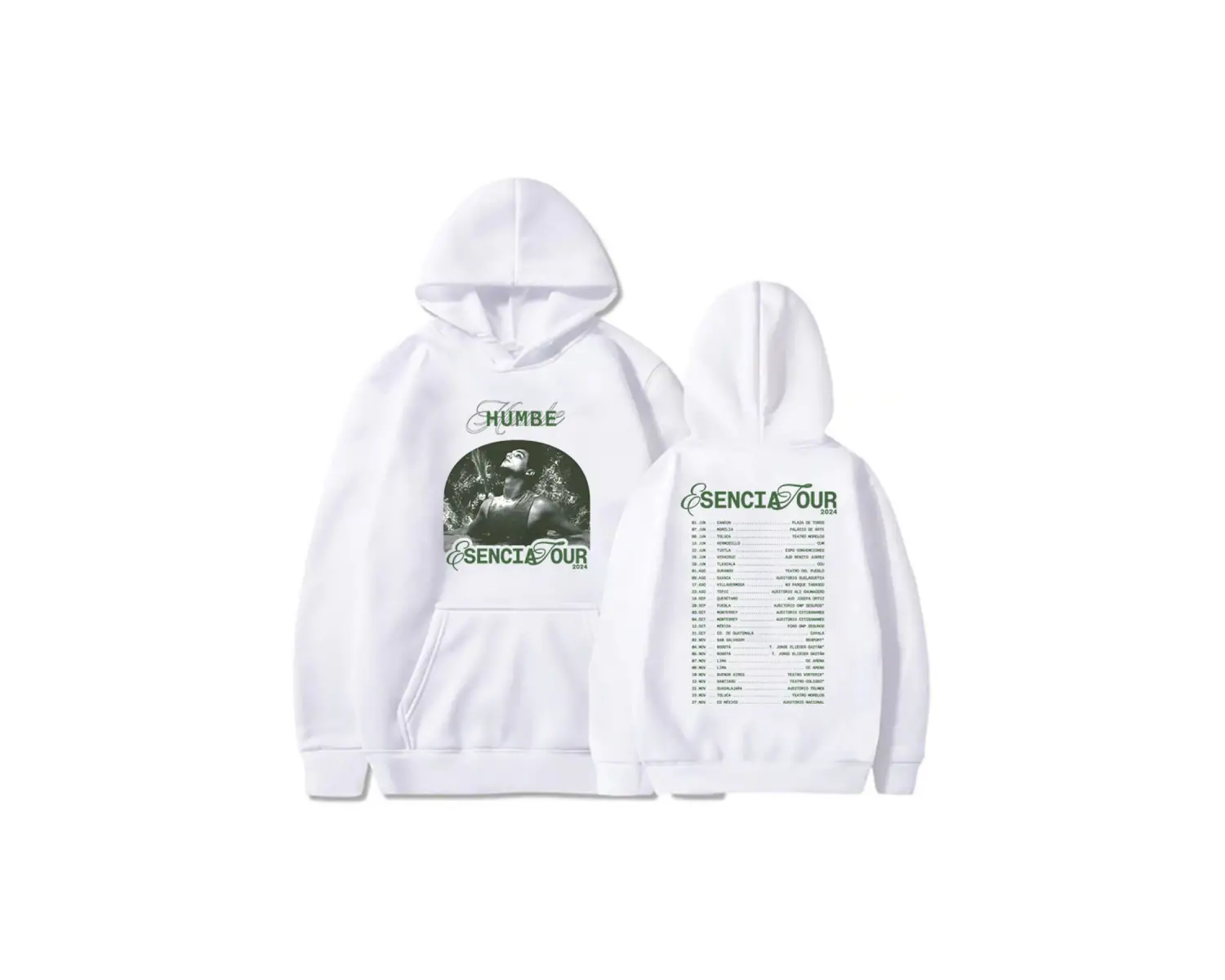 Beyaz Unisex Baskı giysi Humbe Esencia tur sıcak rahat şarkıcı grafik erke