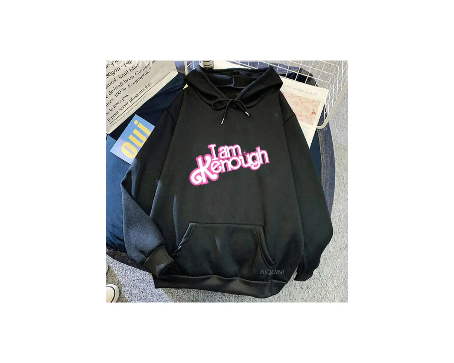 Beyaz Unisex Ben Kenough Barbenheimer Sıcak Pembe Hoodie Streetweed