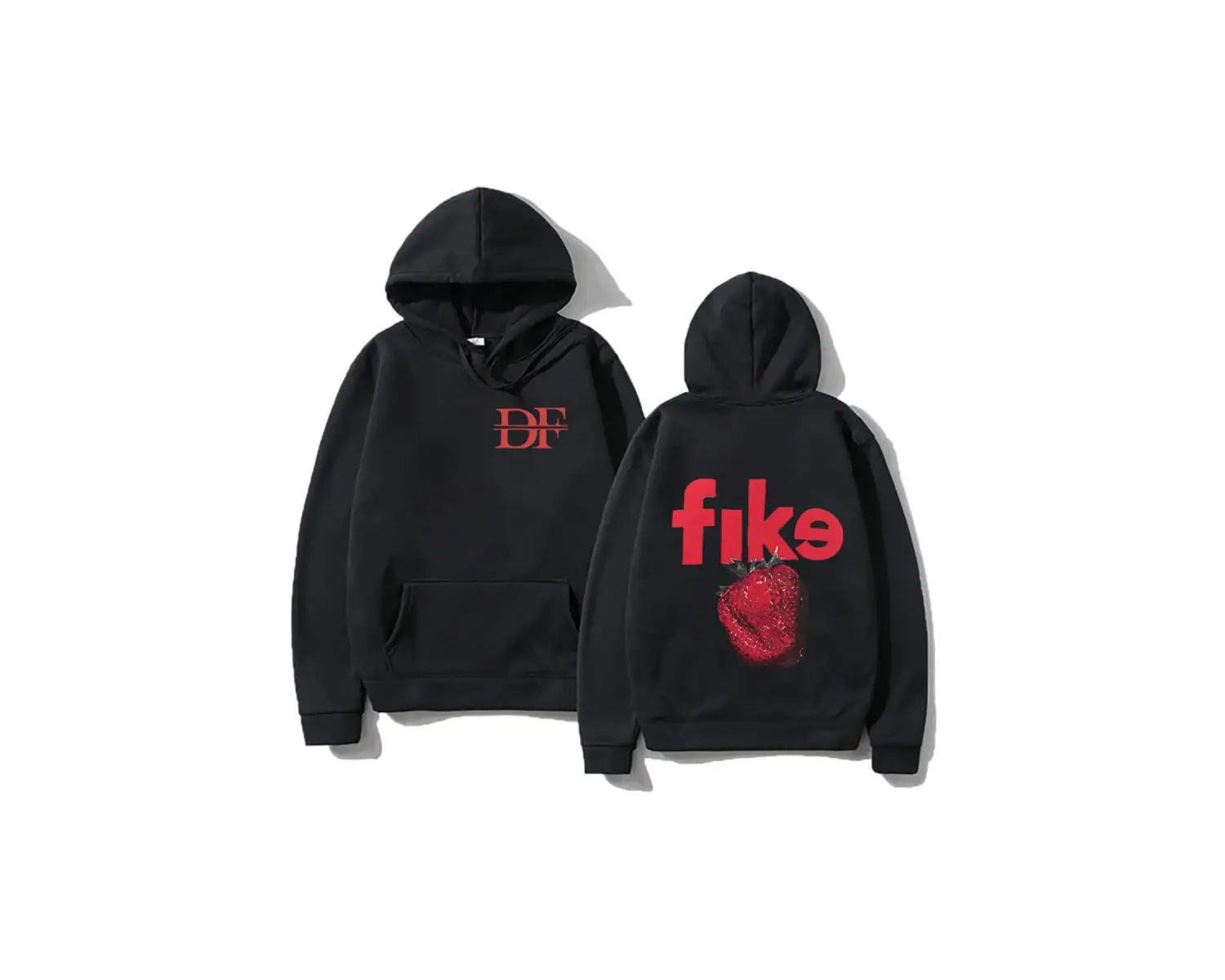 Beyaz Unisex Dominic Fike çilek Hoodie Hiphop tarzı sanatçı bant günlük kıyafetler alternat